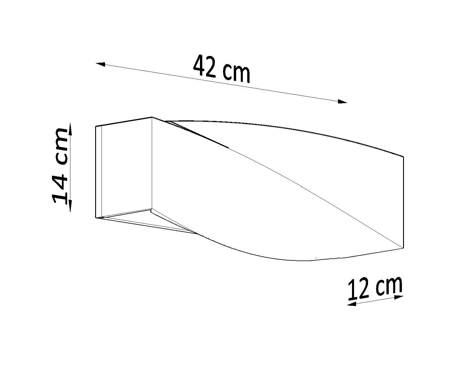 Applique céramique 42 cm de long Up Down indirect E27 Gris