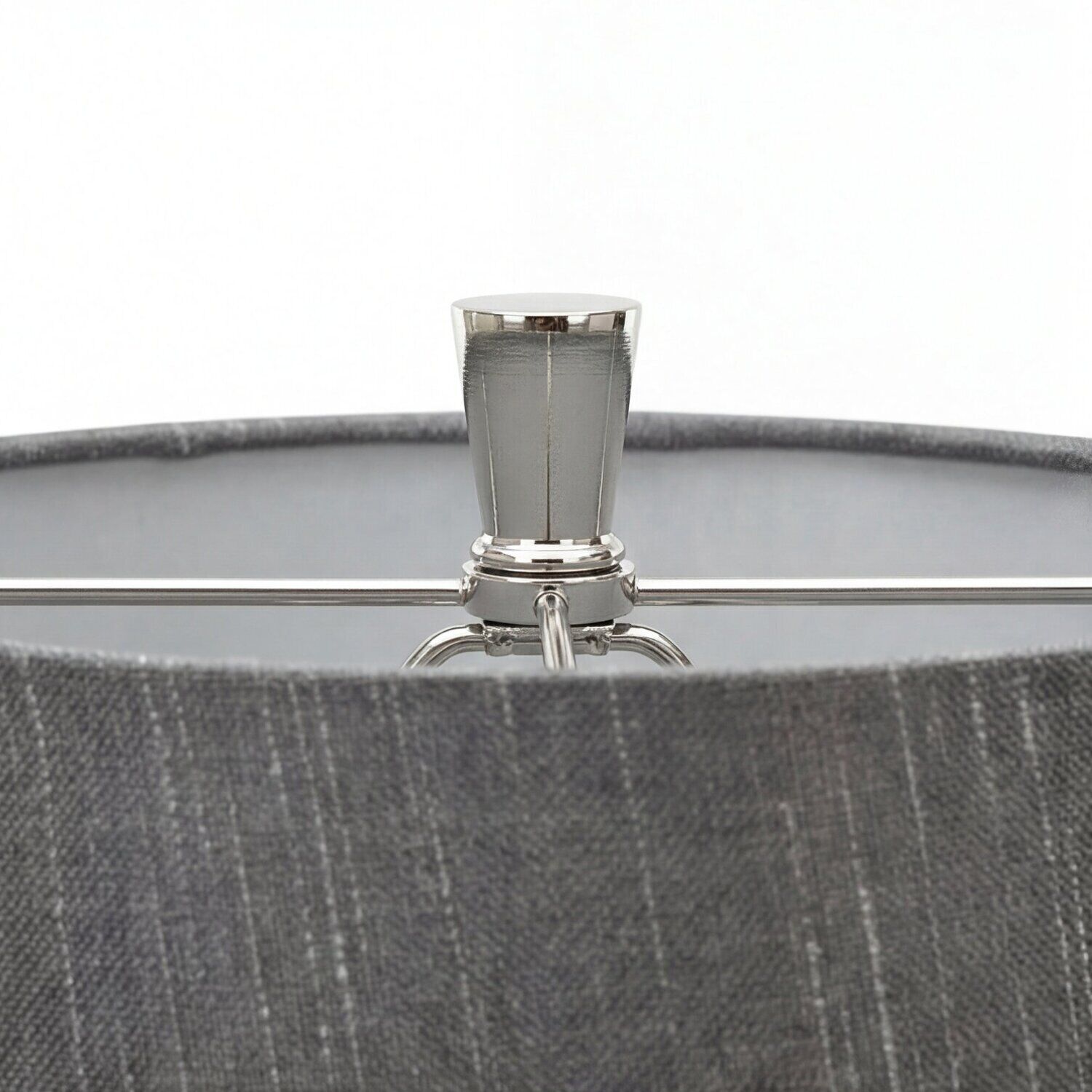 stehleuchte-stehlampe-pilar-1-flammig-nickel-poliert-dunkelgrau-modern-design-04 metallischer deckel, verstellbare stange, grauer stoff, Leinenstruktur, verschluss