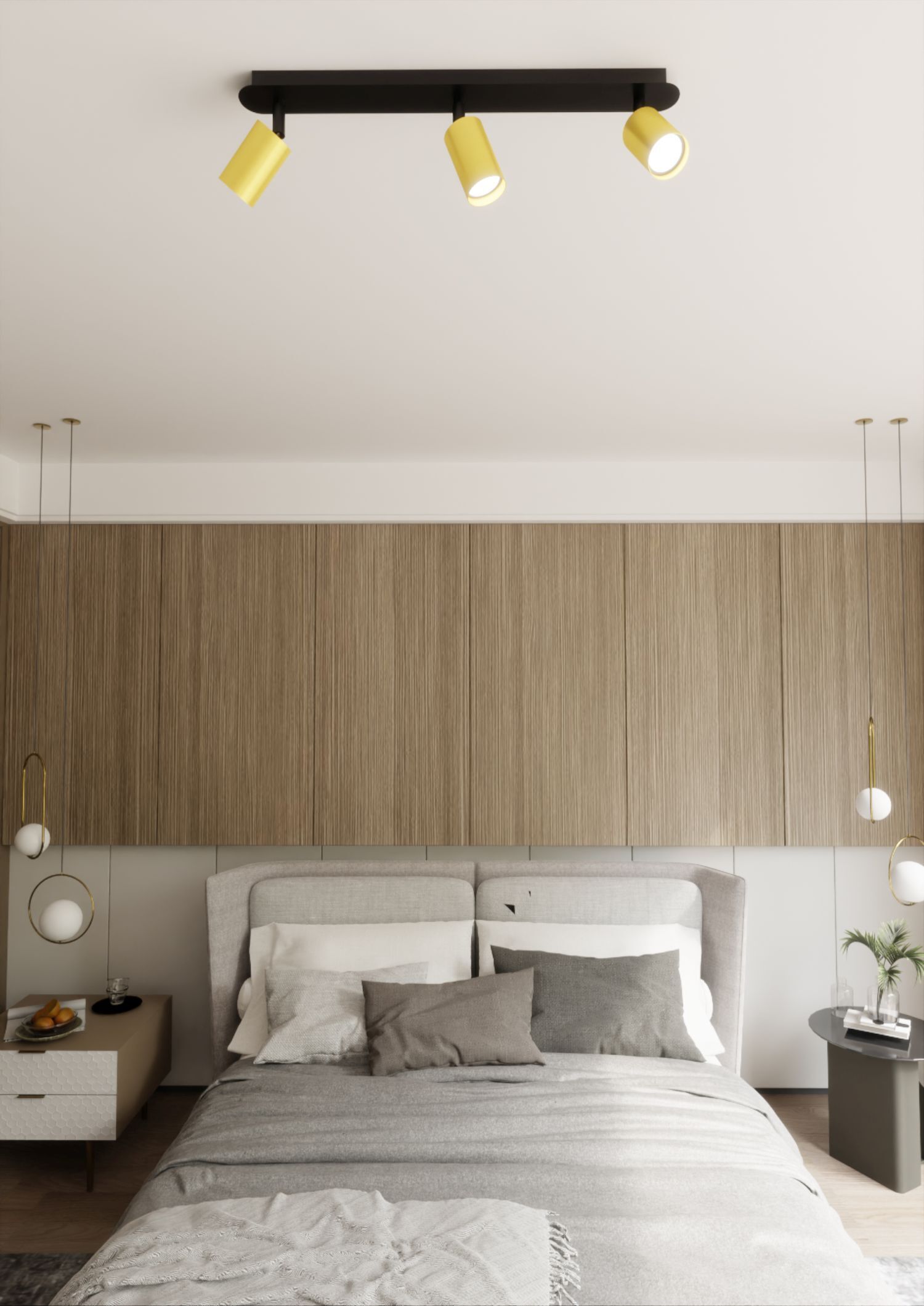 Spot de plafond noir or 72 cm de long 3x GU10