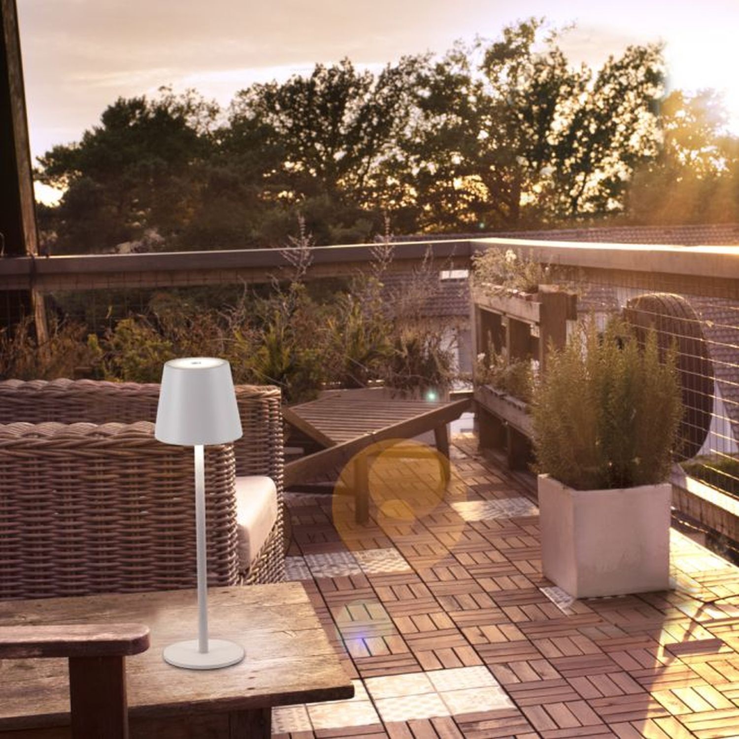 Lampe de table LED rechargeable Métal IP54 Touch Variation 3000 K Lampe, Pflanze