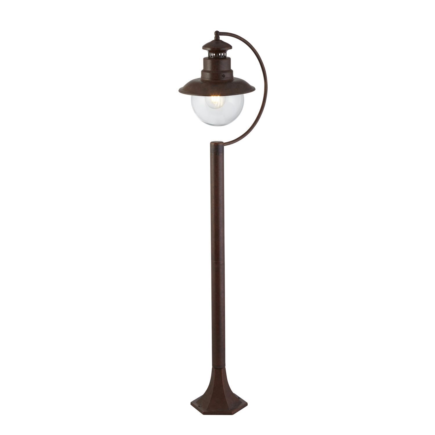 Lampe d'extérieur jardin IP44 E27 110 cm brun rouille verre métal
