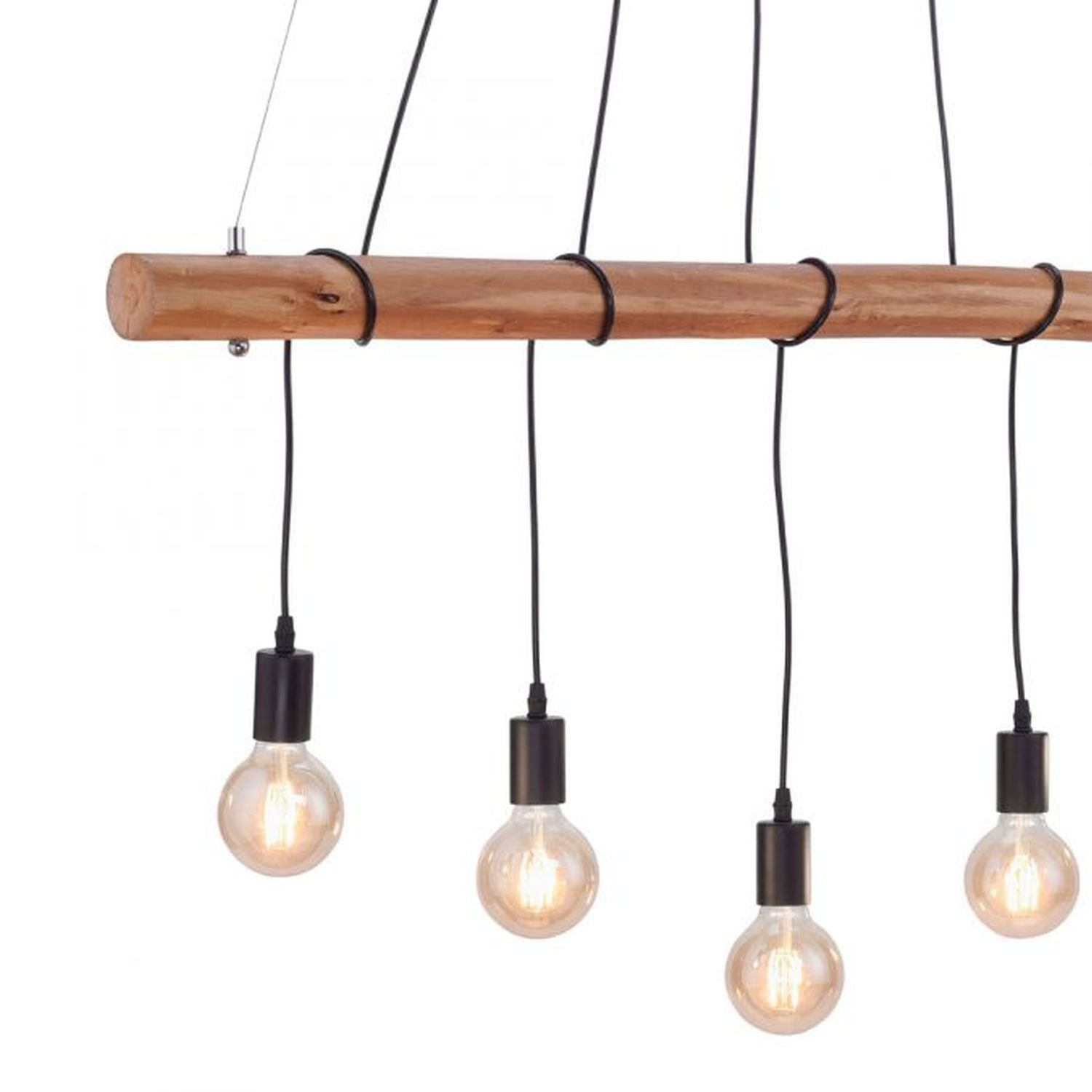 Längliche Pendelleuchte Holz 110 cm E27 Skandinavisch Lampe, Licht, Leuchter