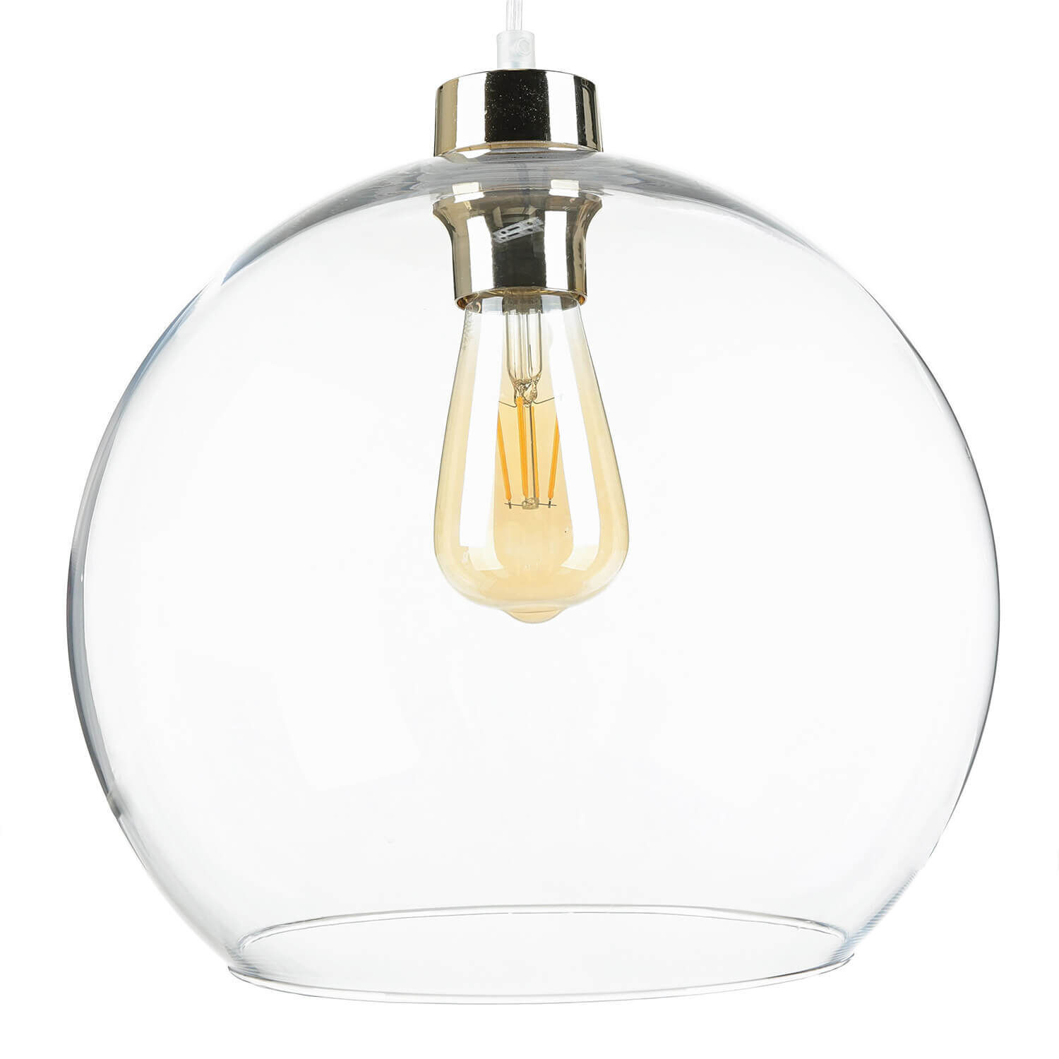 Lampe à suspendre en verre Ø 30 cm E27 en or Abat-jour sphérique