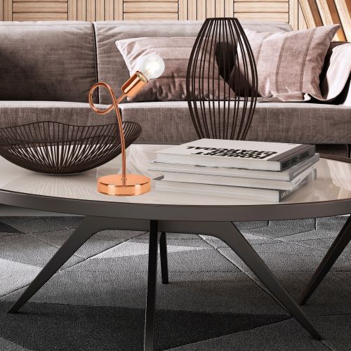 Lampe de table en métal cuivre Moderne H:32cm Lampe