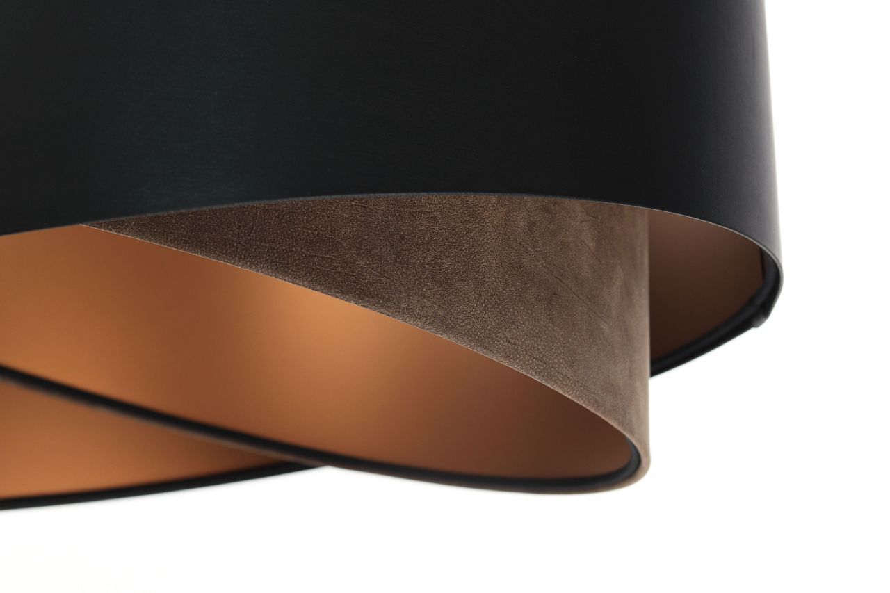 Lampe à suspendre noir brun or E27 ronde D : 50 cm Latex Lampe, Lampenschirm