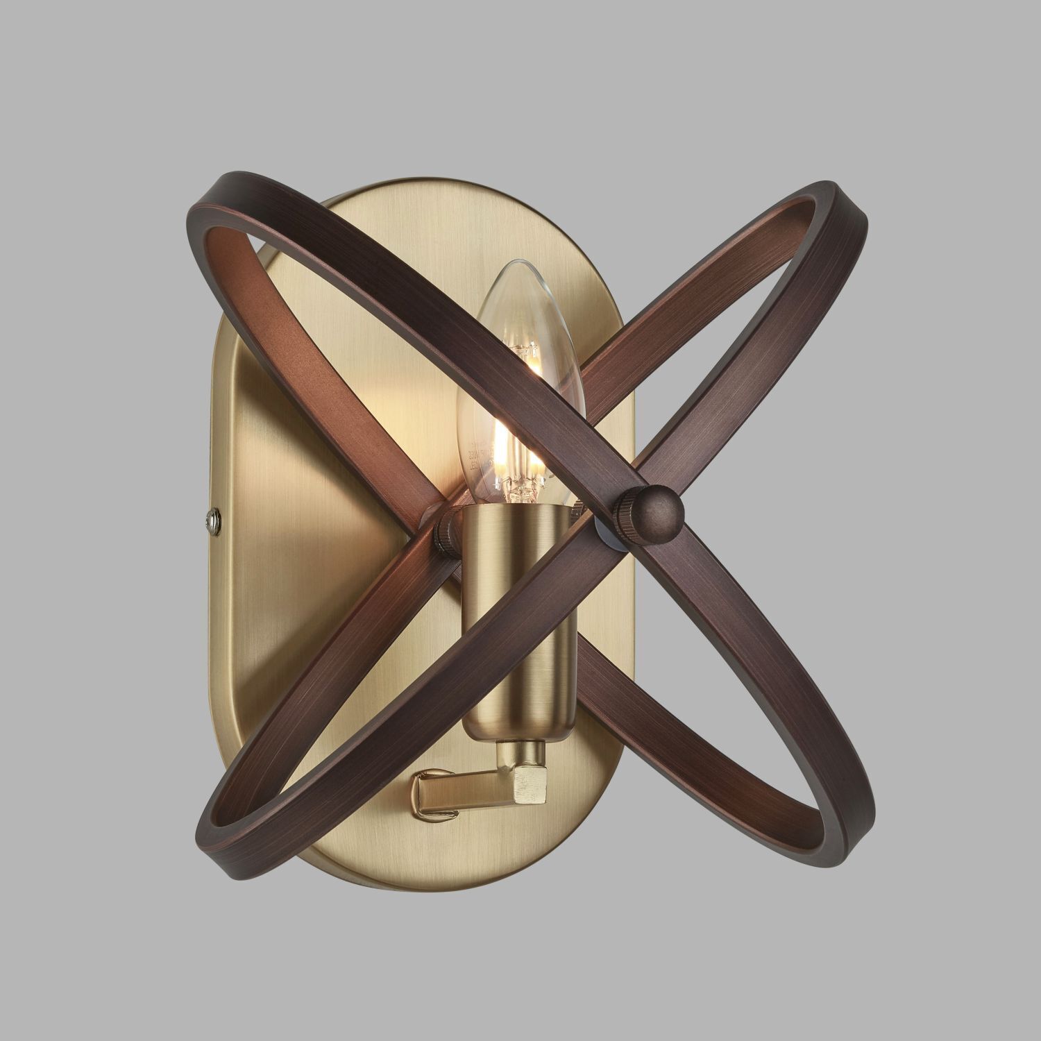 Applique Rustikal L : 23 cm petit métal en bronze brun