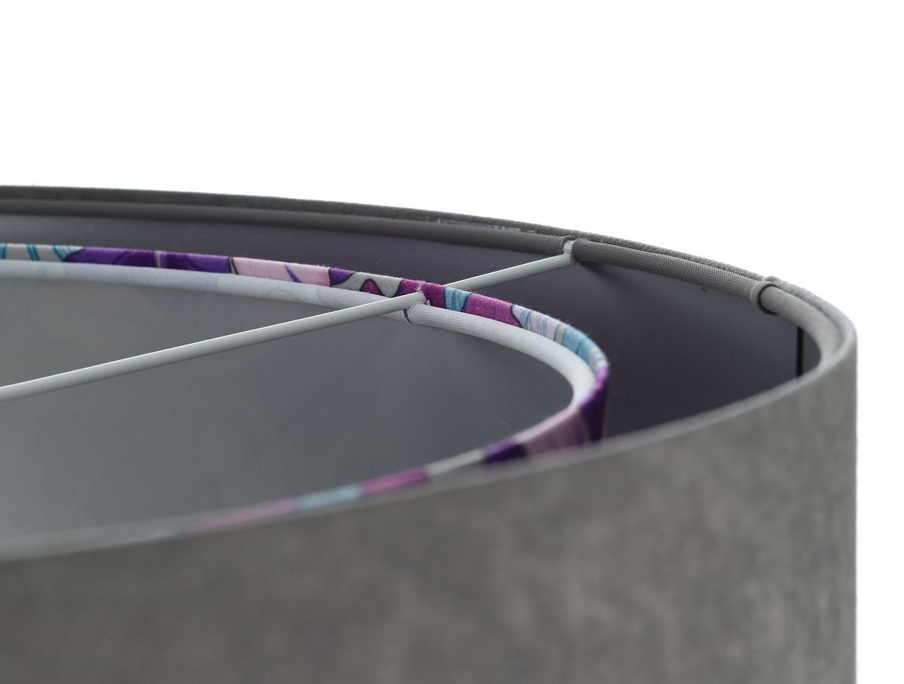 Suspension Gris Violet Argent Ø 50 cm Aspect velours Tissu