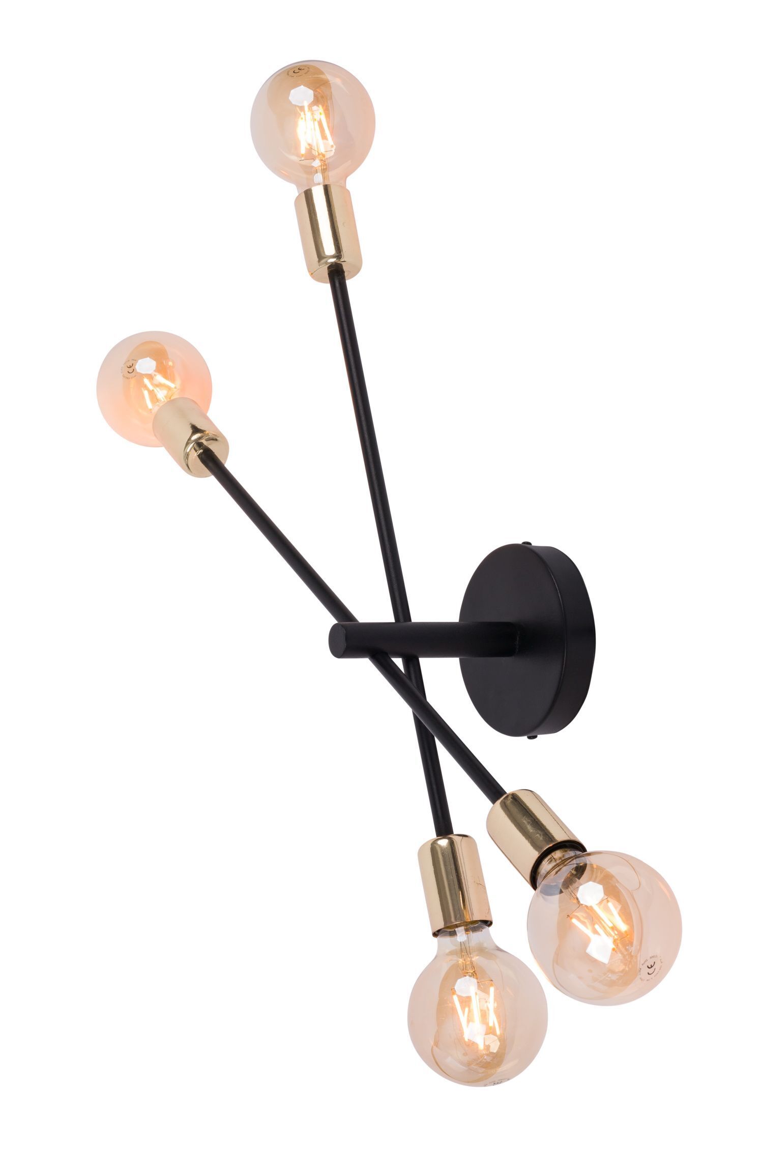 Applique en métal noir or 4 flammes L:62 cm E27