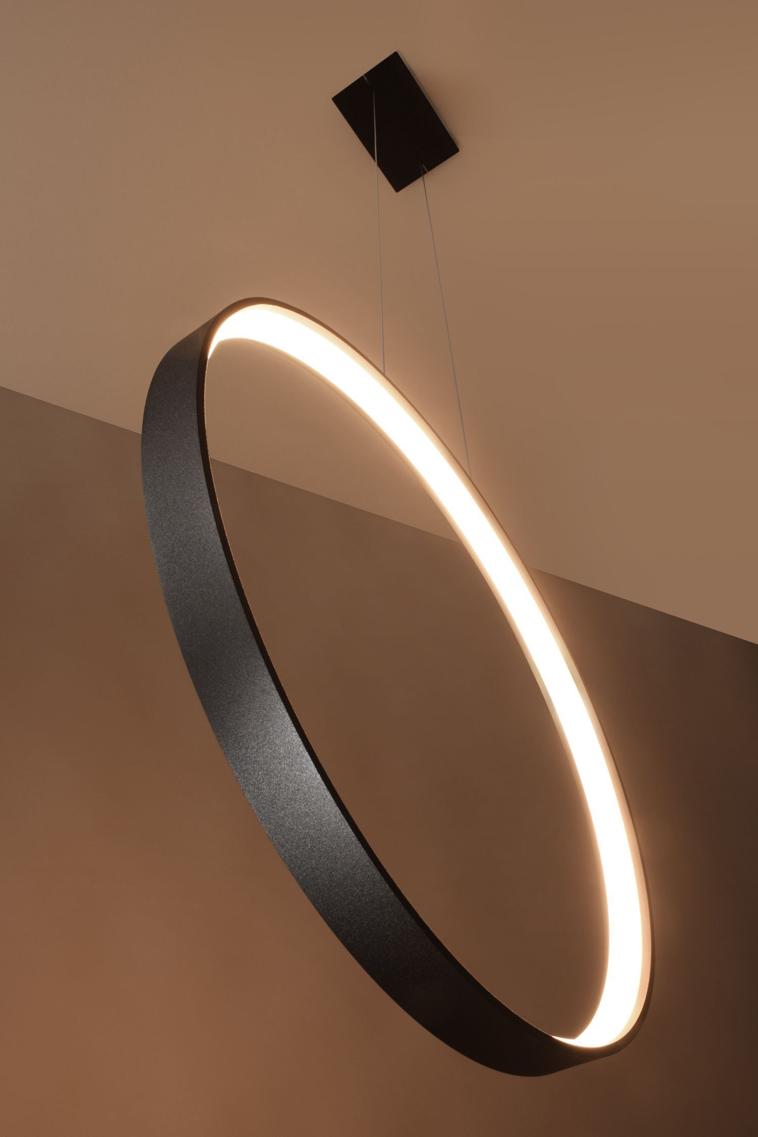 Suspension LED Noir Ø 55 cm 3000 K Moderne Anneau