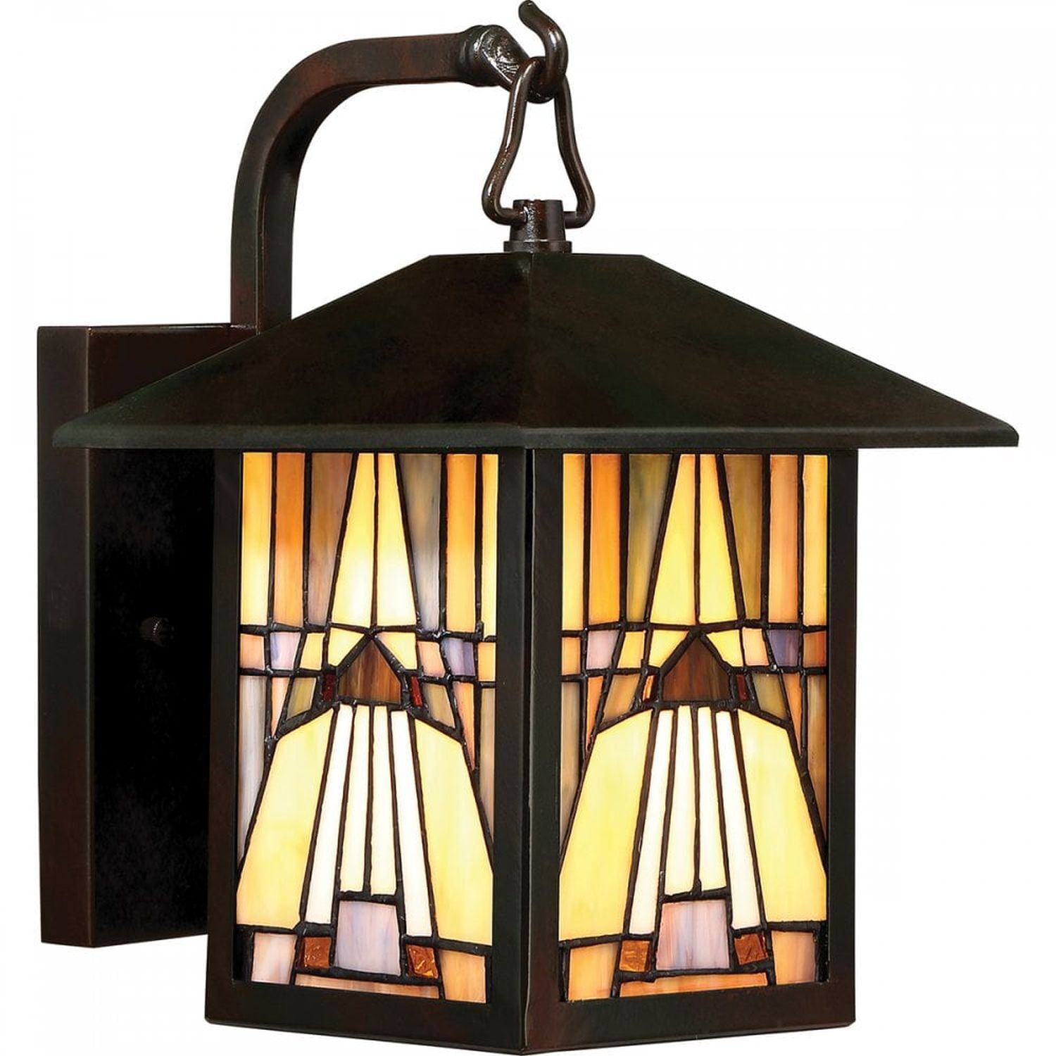 Lampe Tiffany pour l'extérieur IP44 en bronze or MISSY