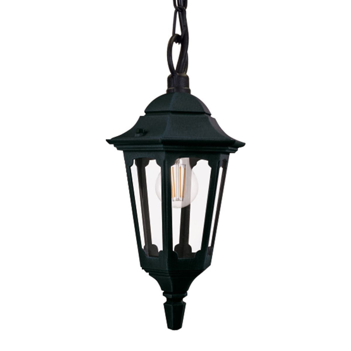 Lampe d'extérieur Noir IP44 E27 Verre Aluminium Rustique