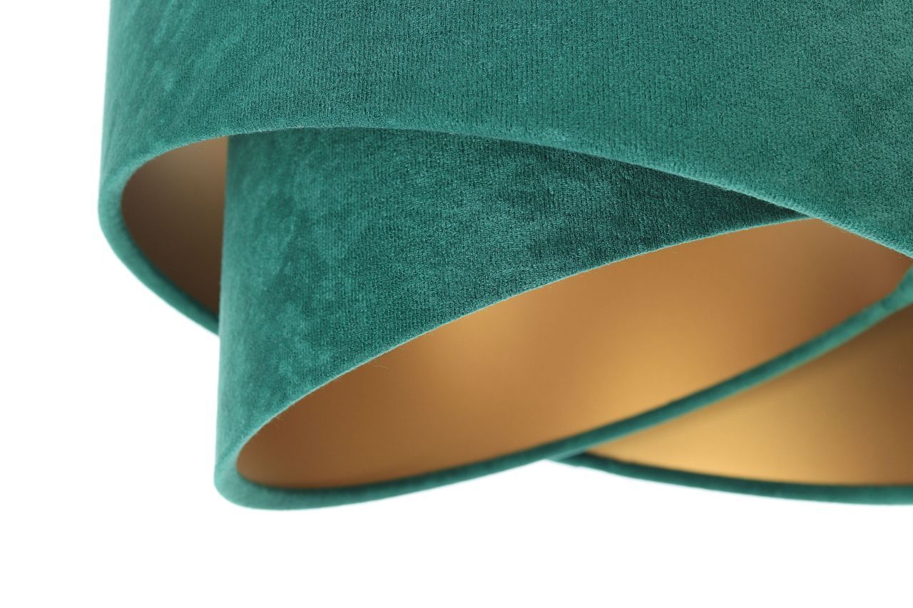 Lampe à suspendre 3 flammes en noir vert or E27 aspect velours