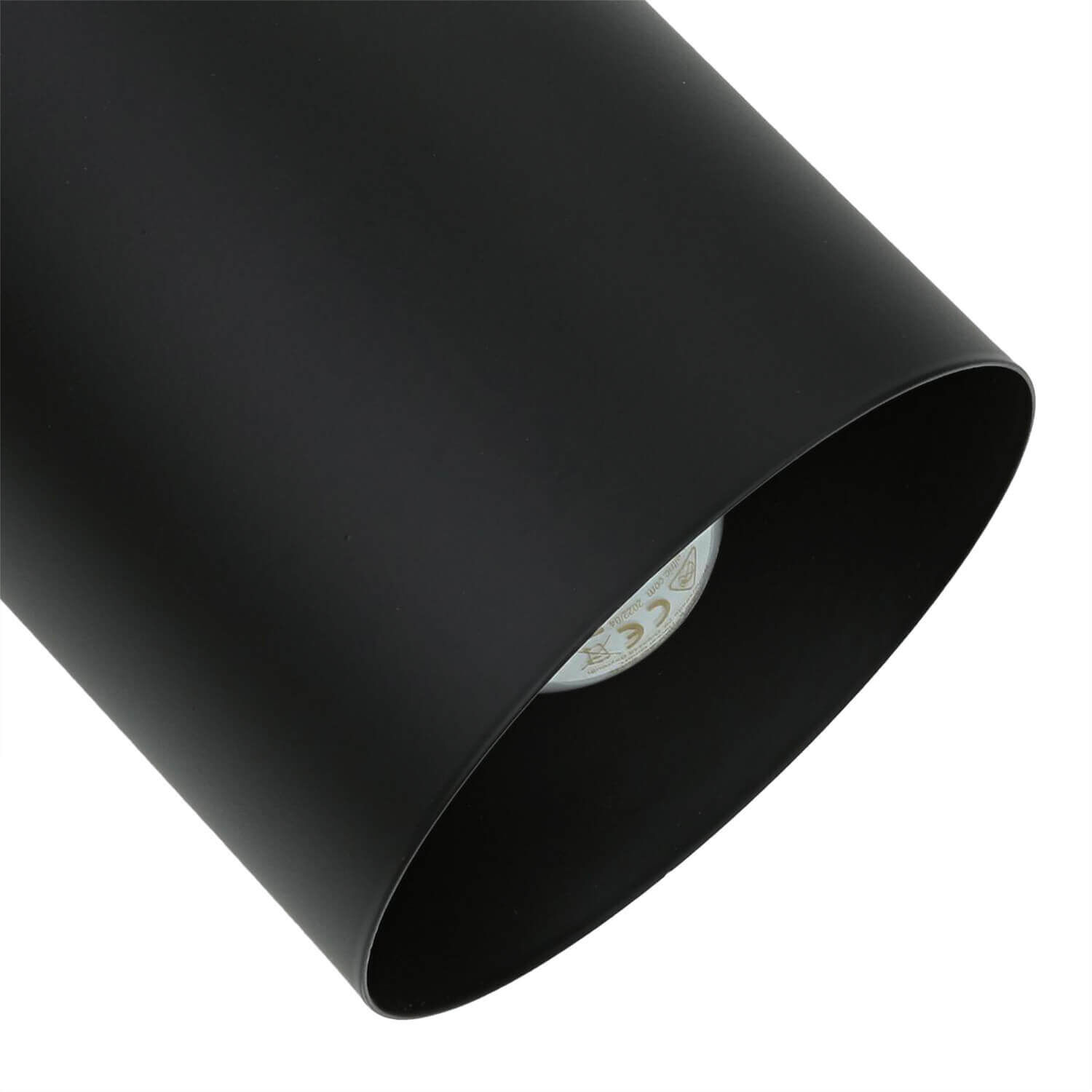 Spot de plafond noir 2 flmg E27