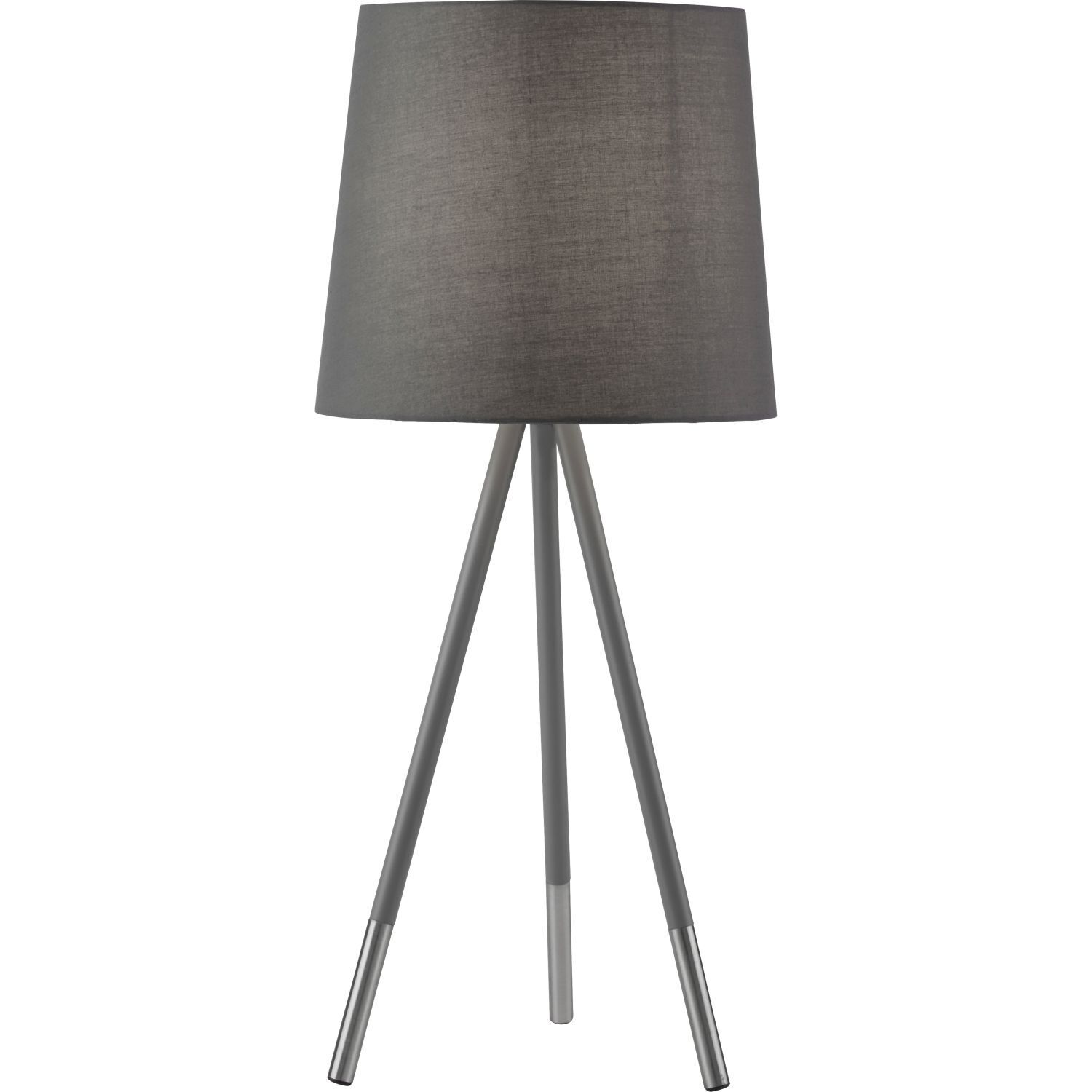 Lampe de chevet tripode E14 54 cm en argent mat gris