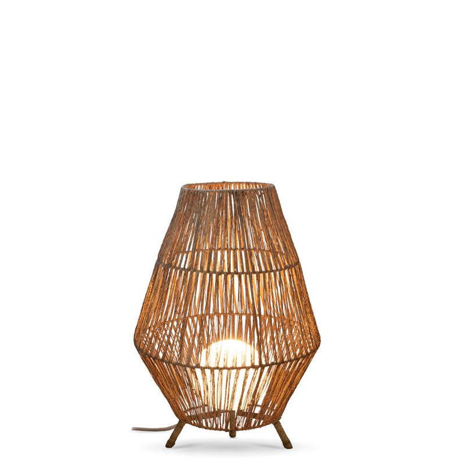 Lampe de table en rotin H : 72 cm E27 grand trépied Boho