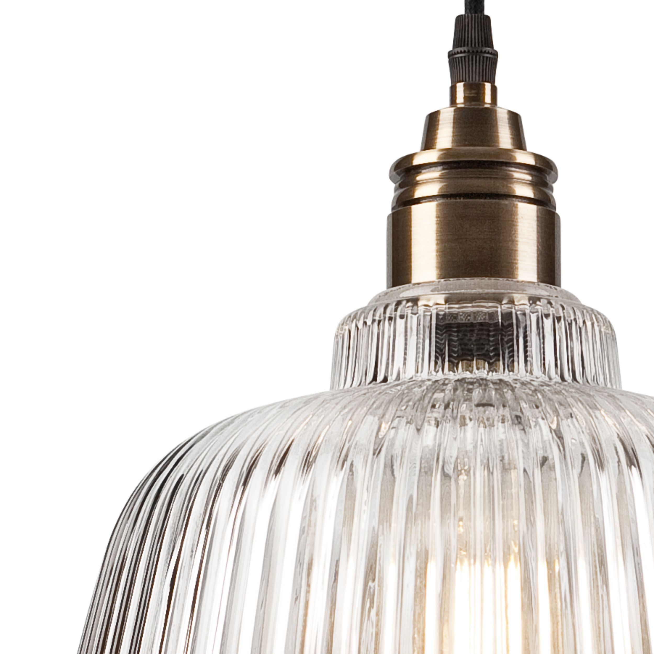 Lampe à suspendre verre métal Ø 28 cm E27 Vintage Table à manger