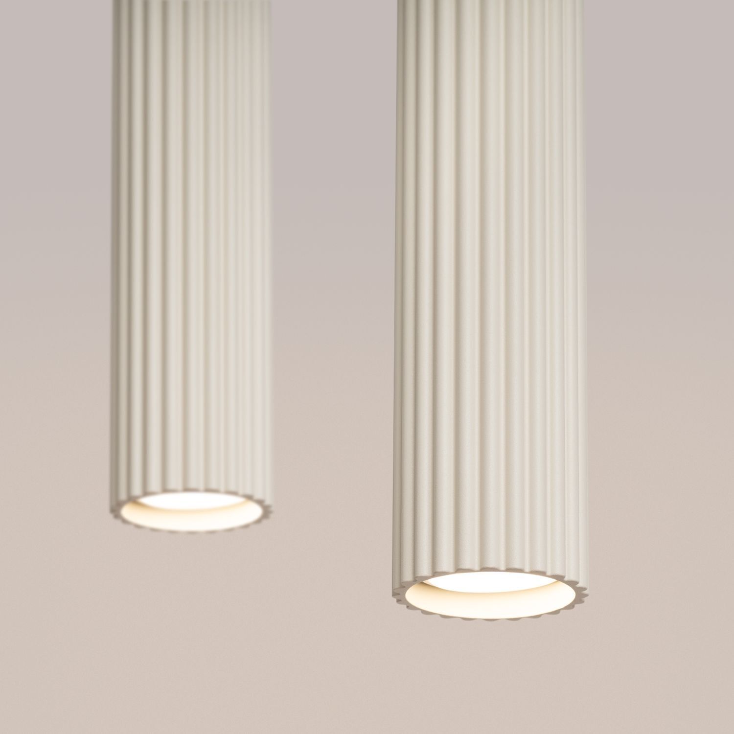 Lampe à suspendre à 2 flammes GU10 L : 30 cm étroite en crème Moderne