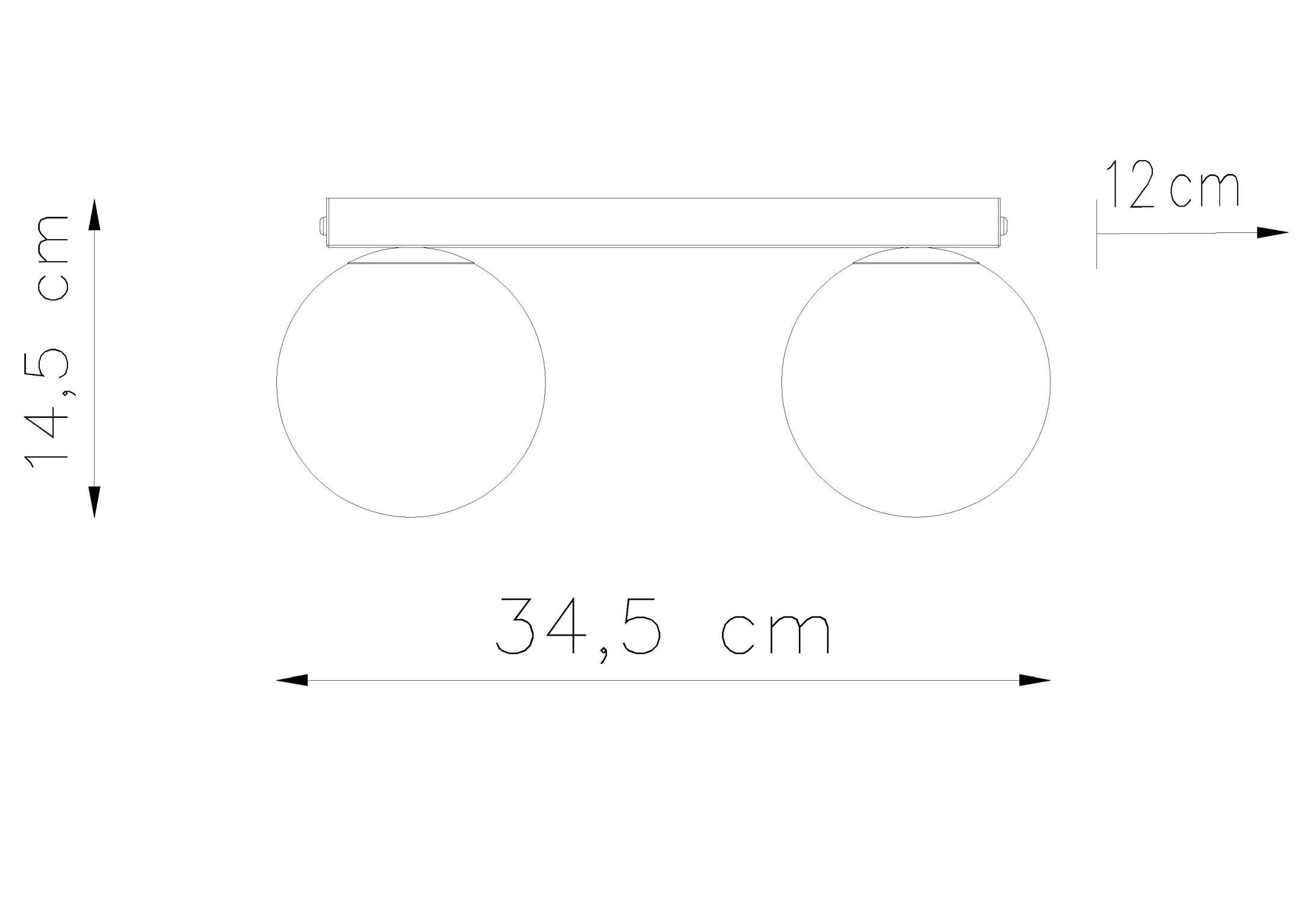 Plafonnier verre métal 34,5 cm 2x G9 Blanc Abat-jour sphérique