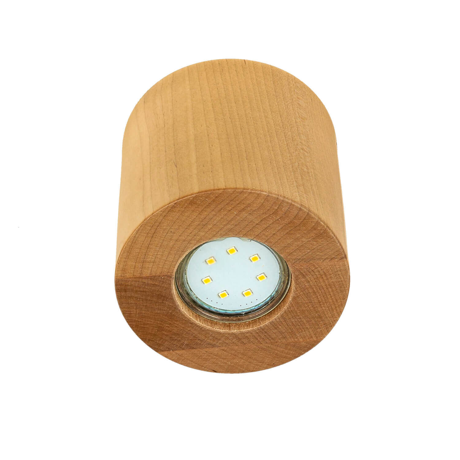 Lampe de plafond en bois Ø10cm petit rond GU10 Moderne