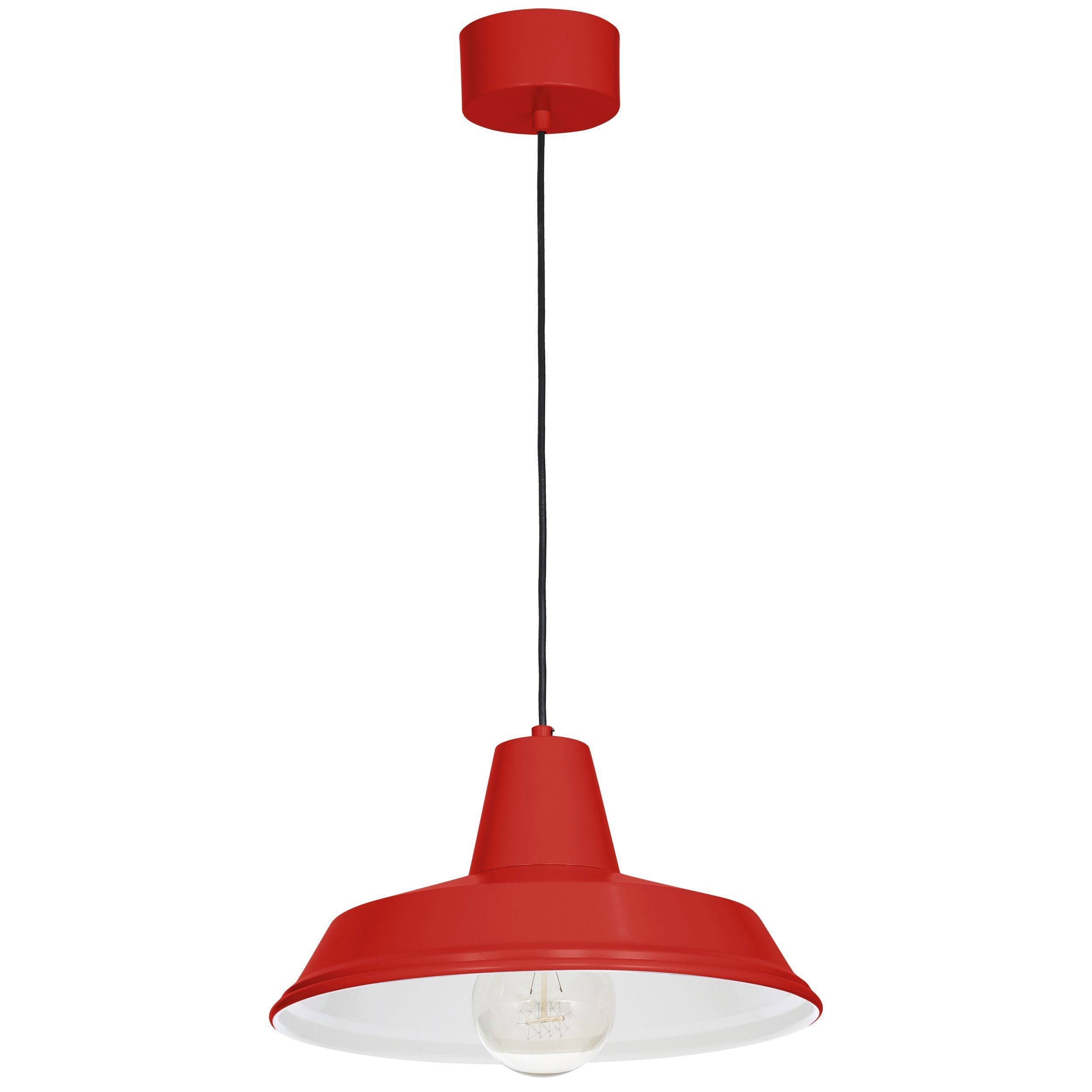 Lampe à suspendre Rouge Métal Vintage Mid Century Design