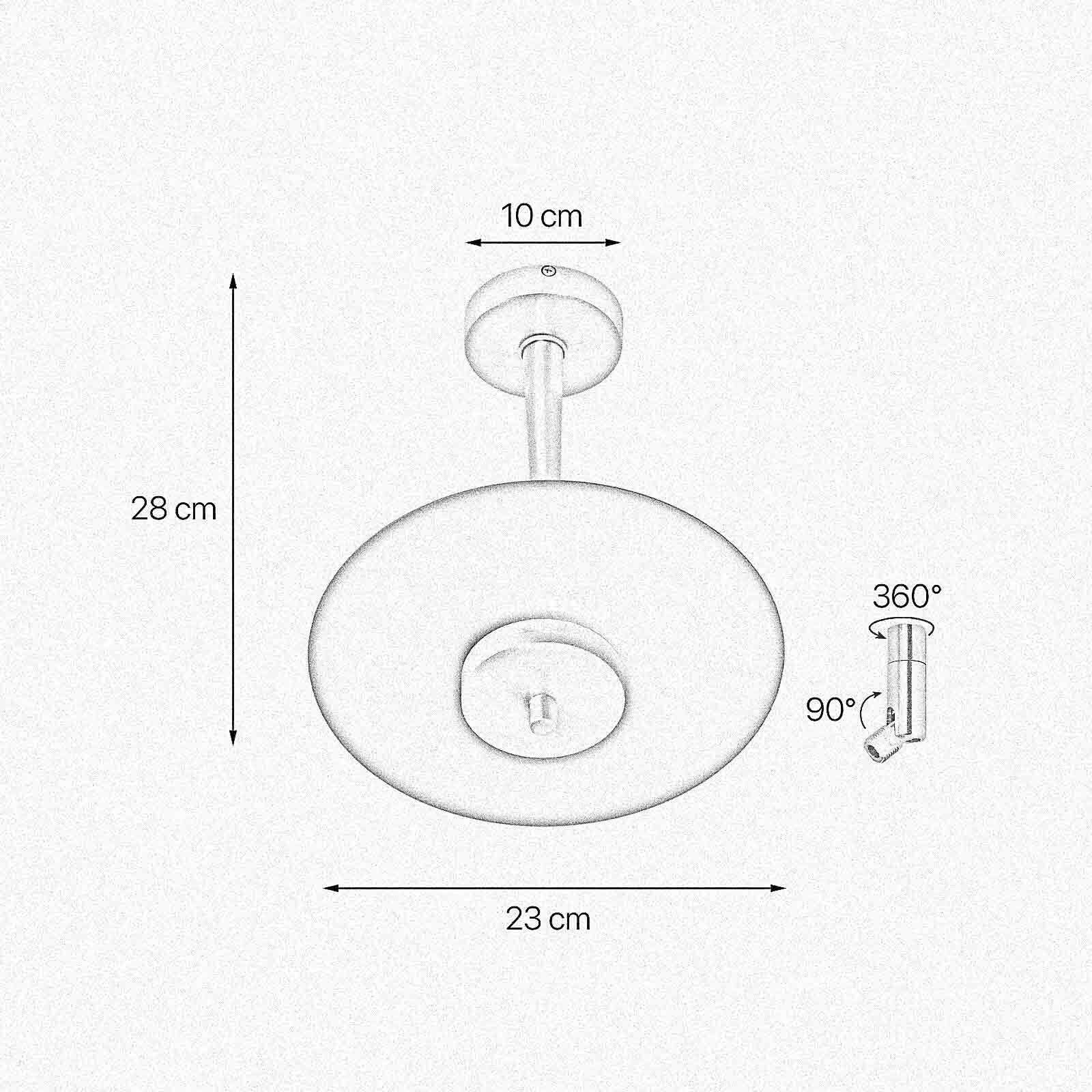 Plafonnier LED 2700 K 1150 lm D : 23 cm rond laiton fer Diagramm, Handlung