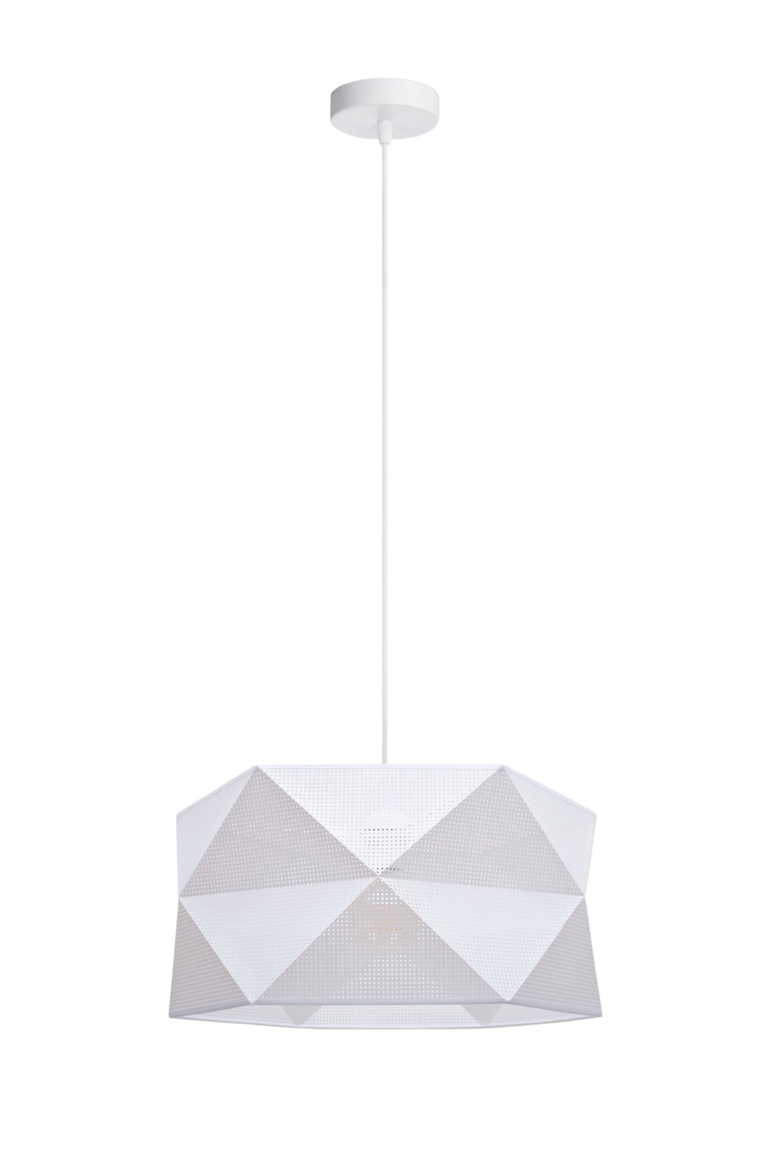 Suspension moderne tissu faible éblouissement E27 L:70 blanc or