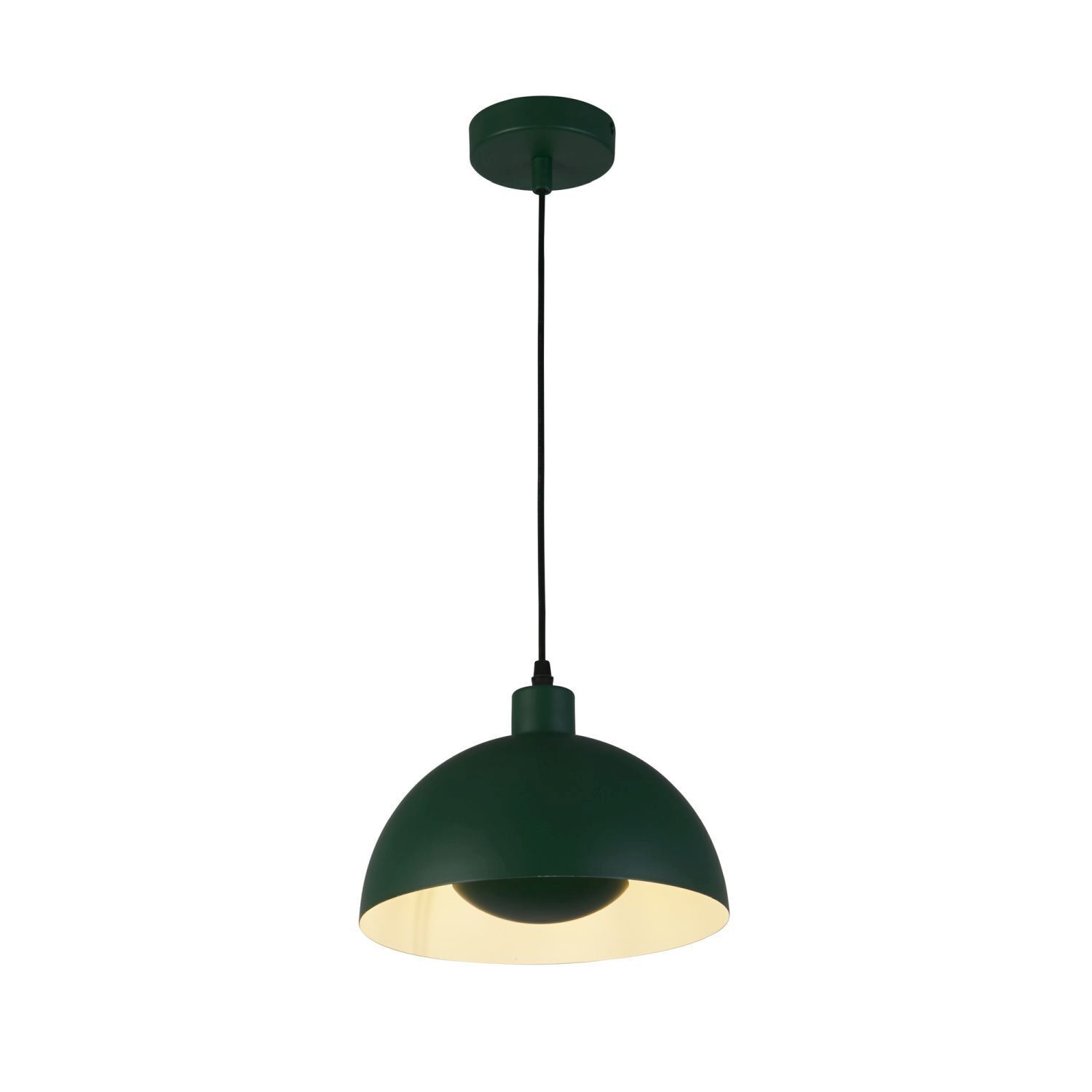 Suspension Loft E27 Ø25 cm ronde Abat-jour métallique vert