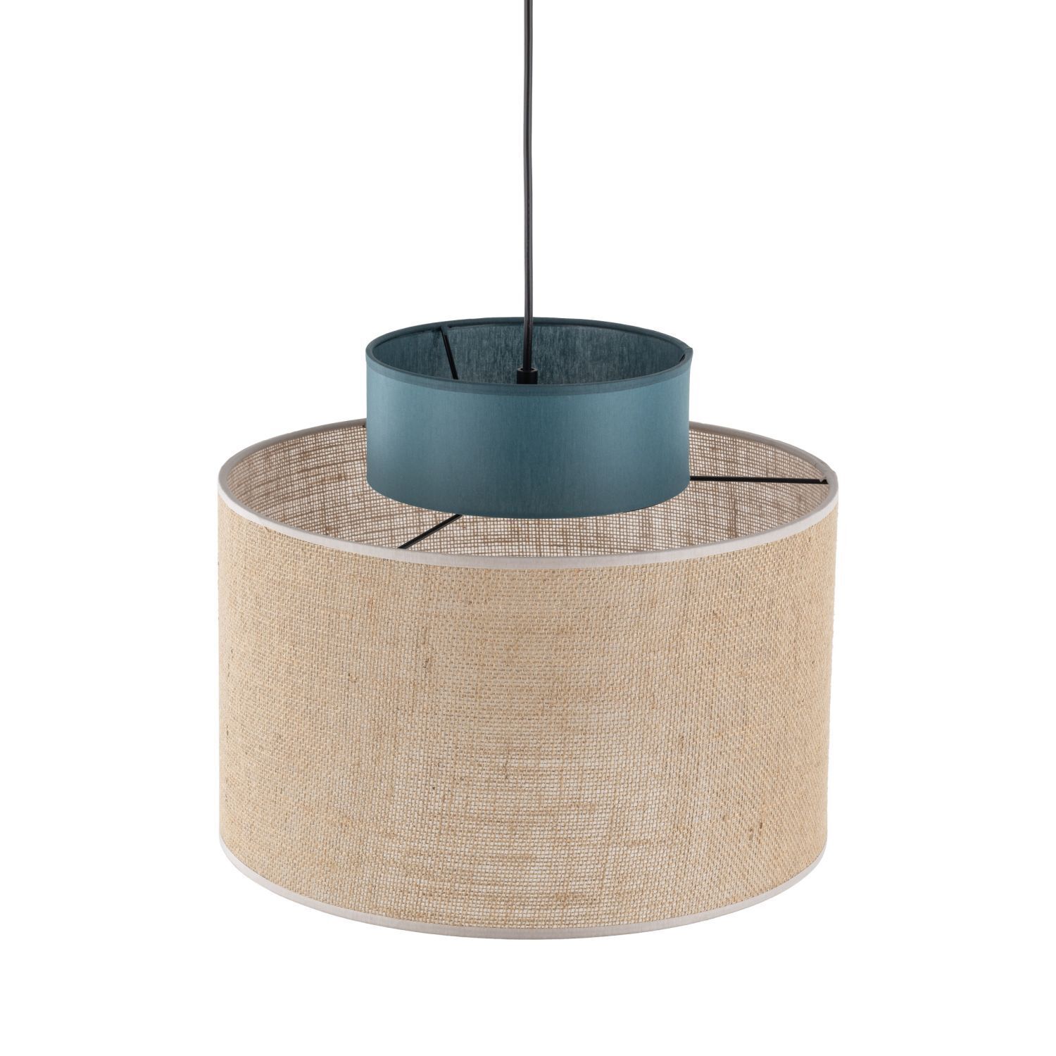 Lampe à suspendre réglable jute tissu E27 ronde Ø 38 cm BRADY