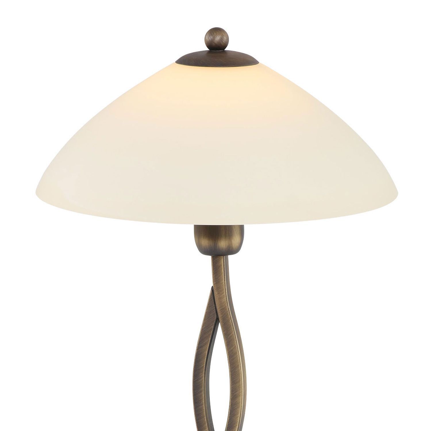 Lampe de chevet métal verre bronze crème E27 45 cm