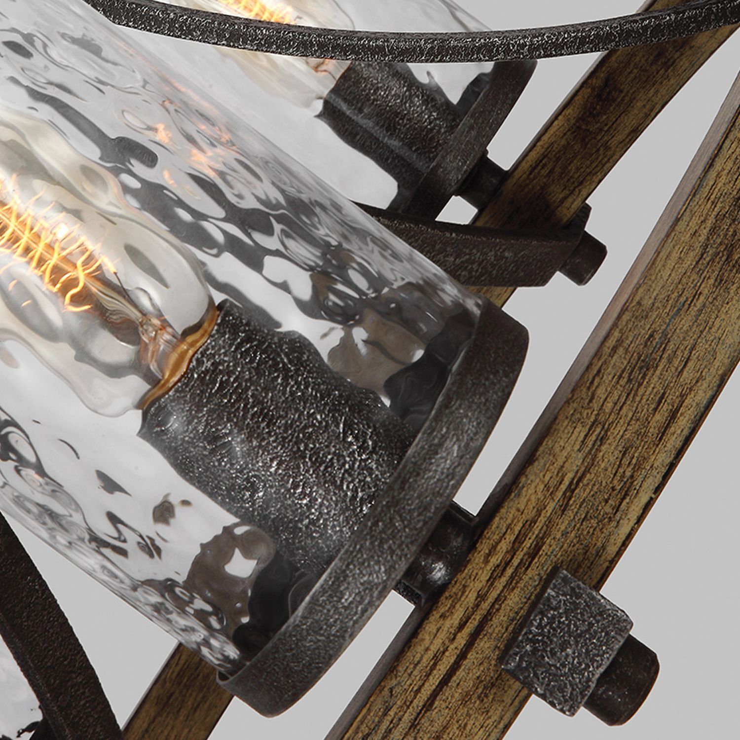 Kronleuchter Metall Glas D: 61 cm rund Rustikal leuchte, hängelampe, glas, gläserne lampe, metallrahmen