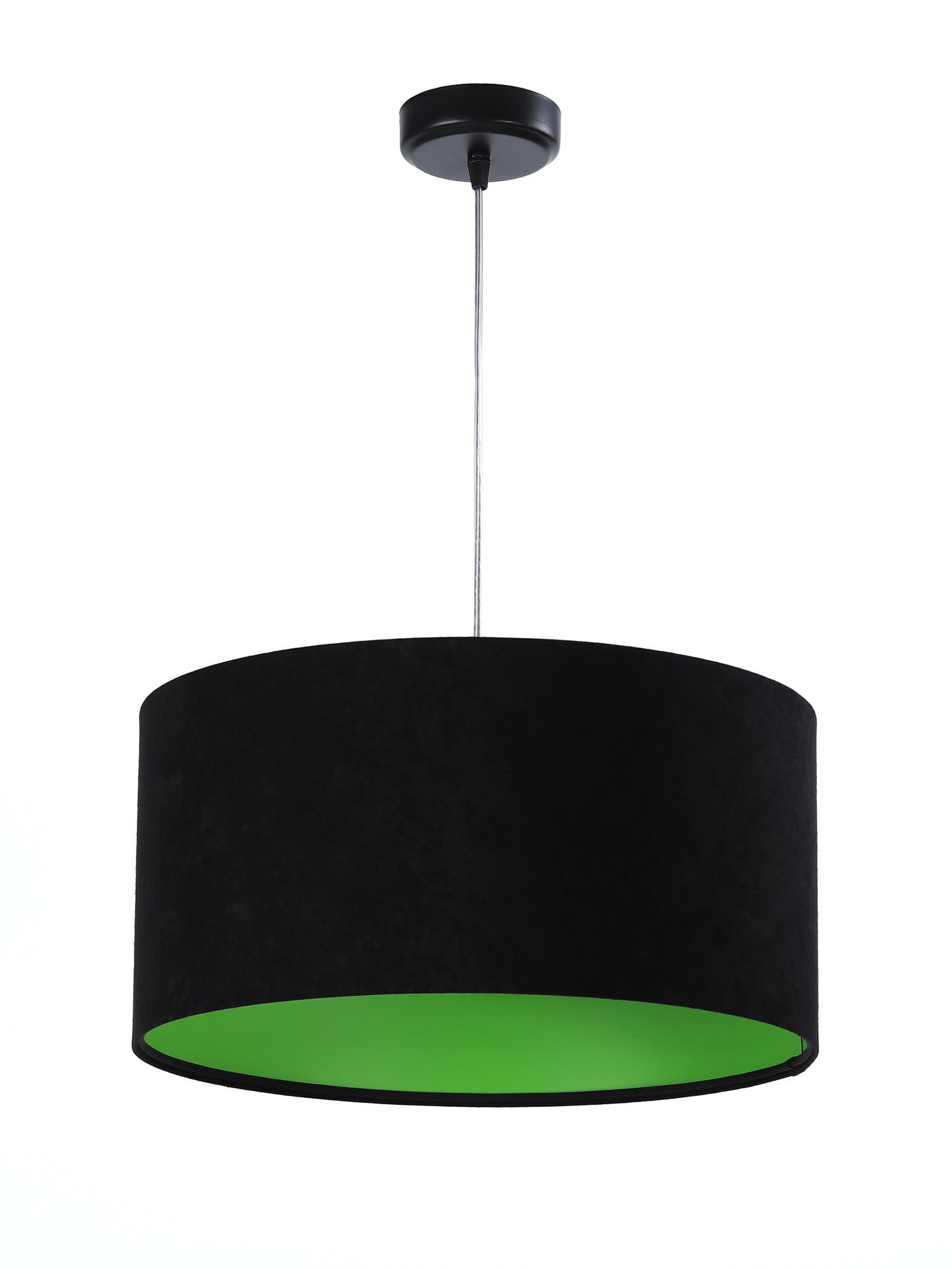 Lampe à suspendre JERRY Noir Vert Tissu Rétro Table à manger