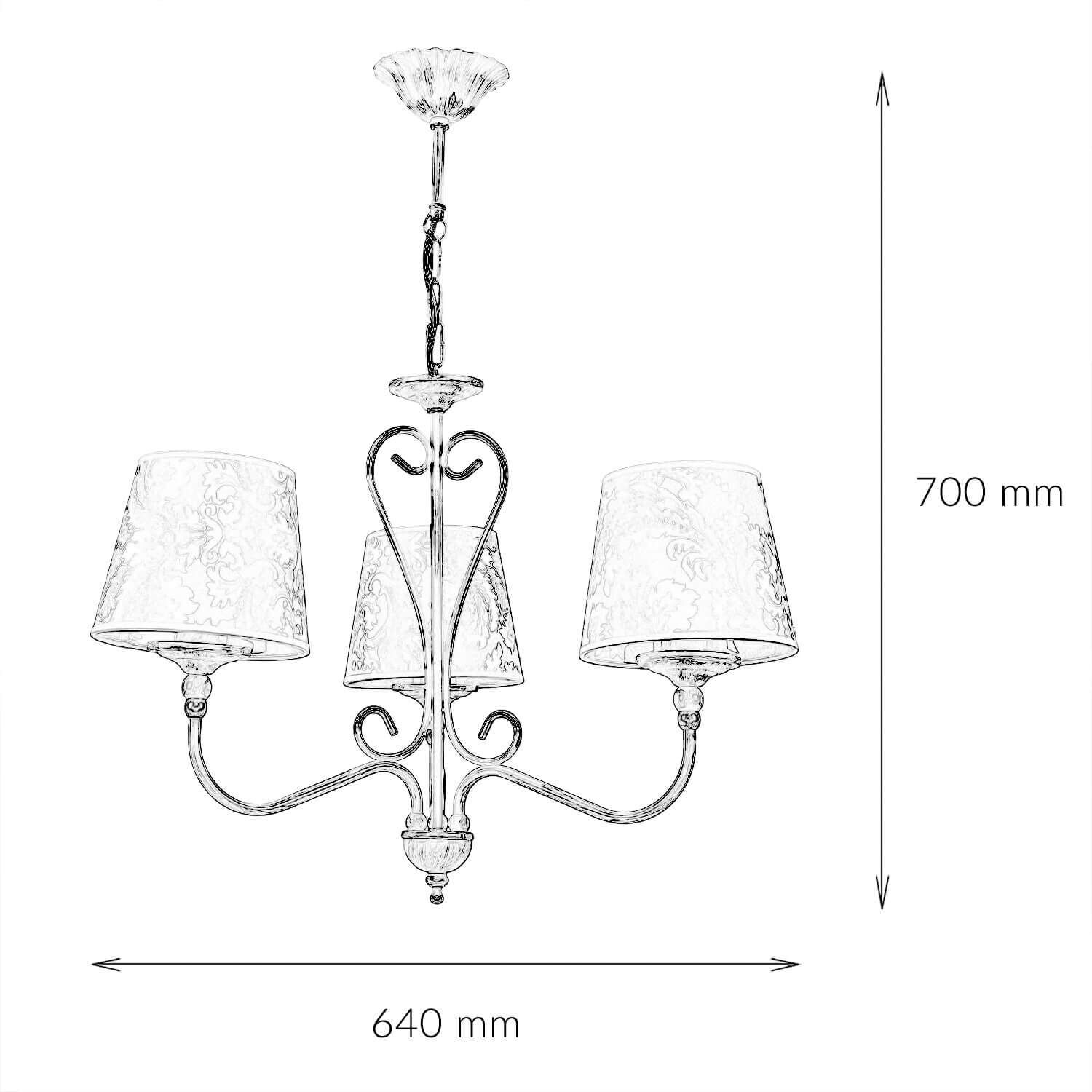 Kronleuchter GANARA in Shabby Gold Barock Motiv Leuchter, Lampe