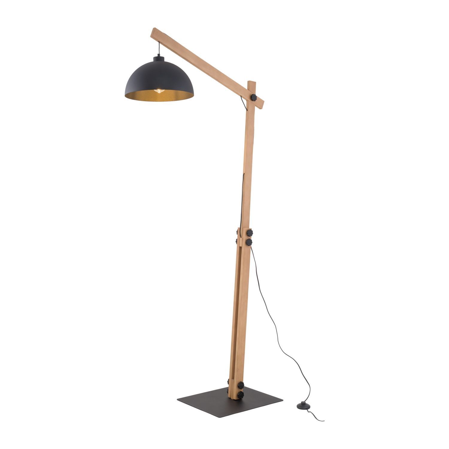 Lampadaire 180 cm de haut E27 réglable bois métal