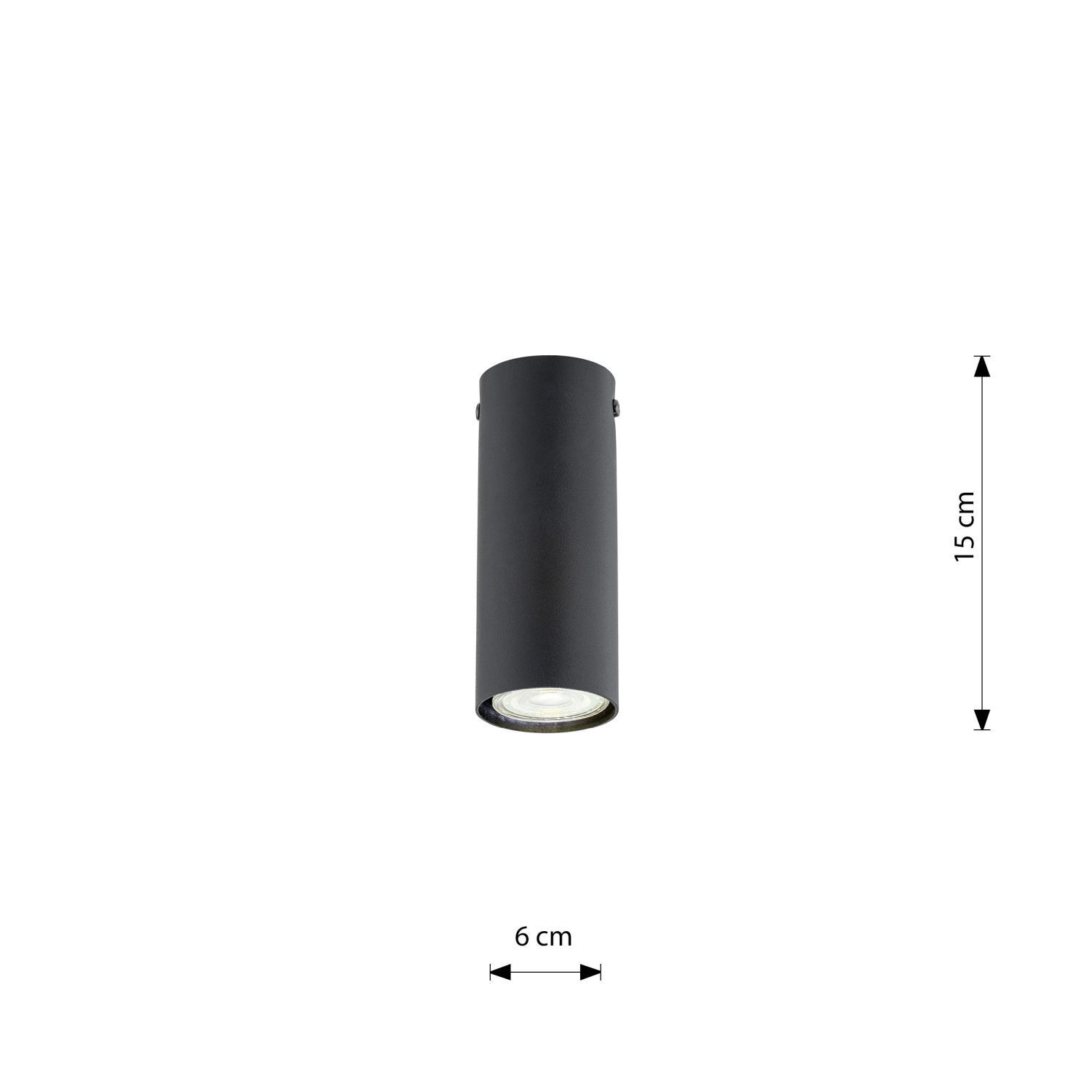 Spot de plafond en métal rond Ø 6 cm Noir GU10 Moderne Apparent