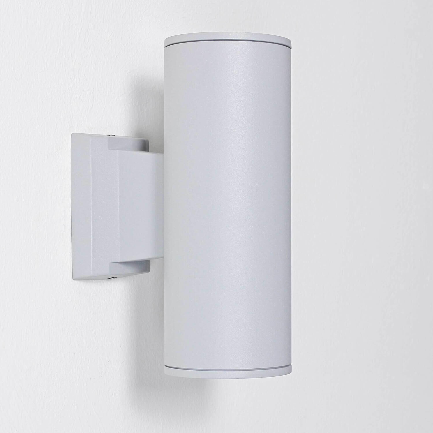 Lampe d'extérieur Gris Up Down Aluminium Verre Façade Maison Zylinder