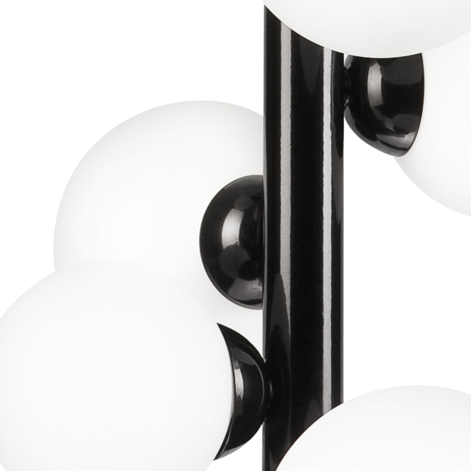 Lampe à suspendre verre métal noir blanc 6 flammes E27 Moderne