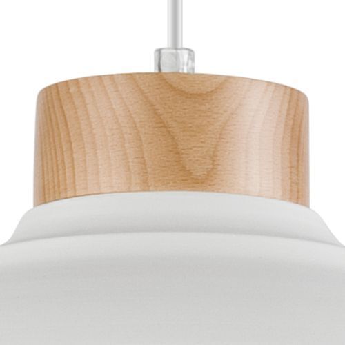 Lampe Table à manger Lampe à suspendre Blanc Bois Rétro ronde