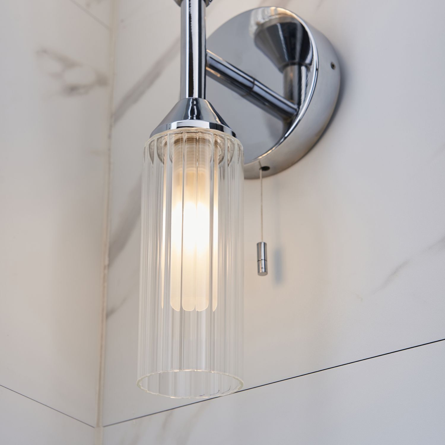 Applique salle de bain avec interrupteur IP44 chrome blanc 2x G9 Up Down