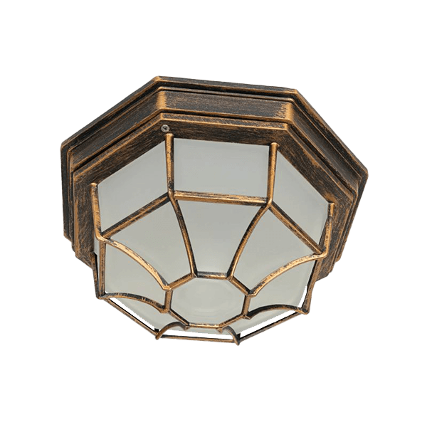 deckenleuchte, girlande, metallfassung, glas, kupferoptik