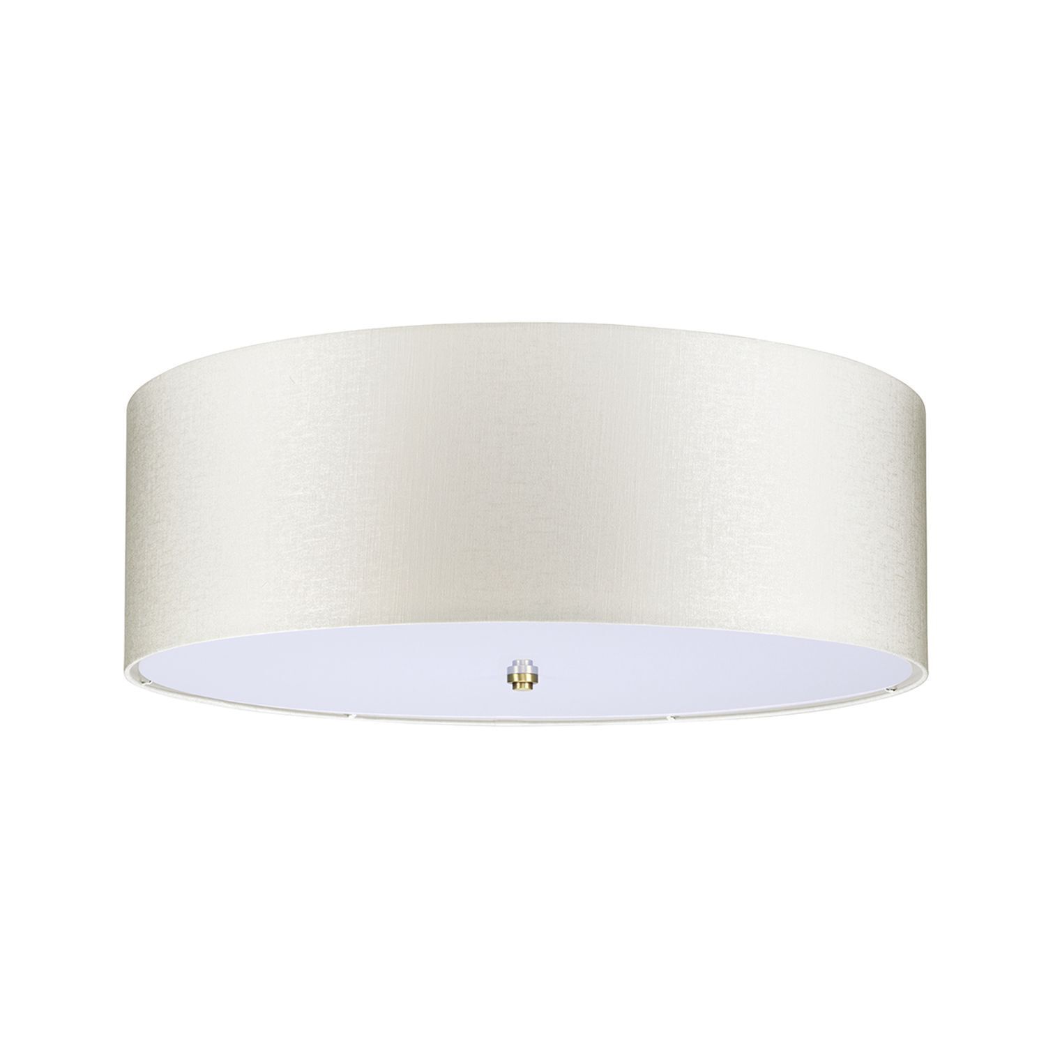 Lampe de plafond tissu grand rond Ø76cm en laiton crème Deckenleuchte