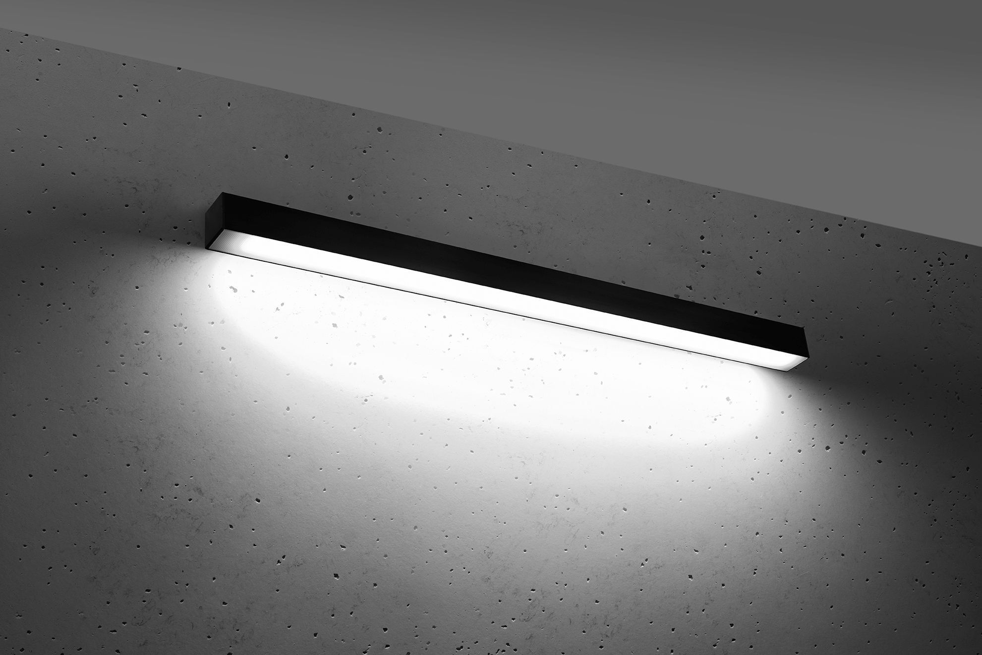 Applique murale LED métal 90 cm de long 4000 K Downlight noir