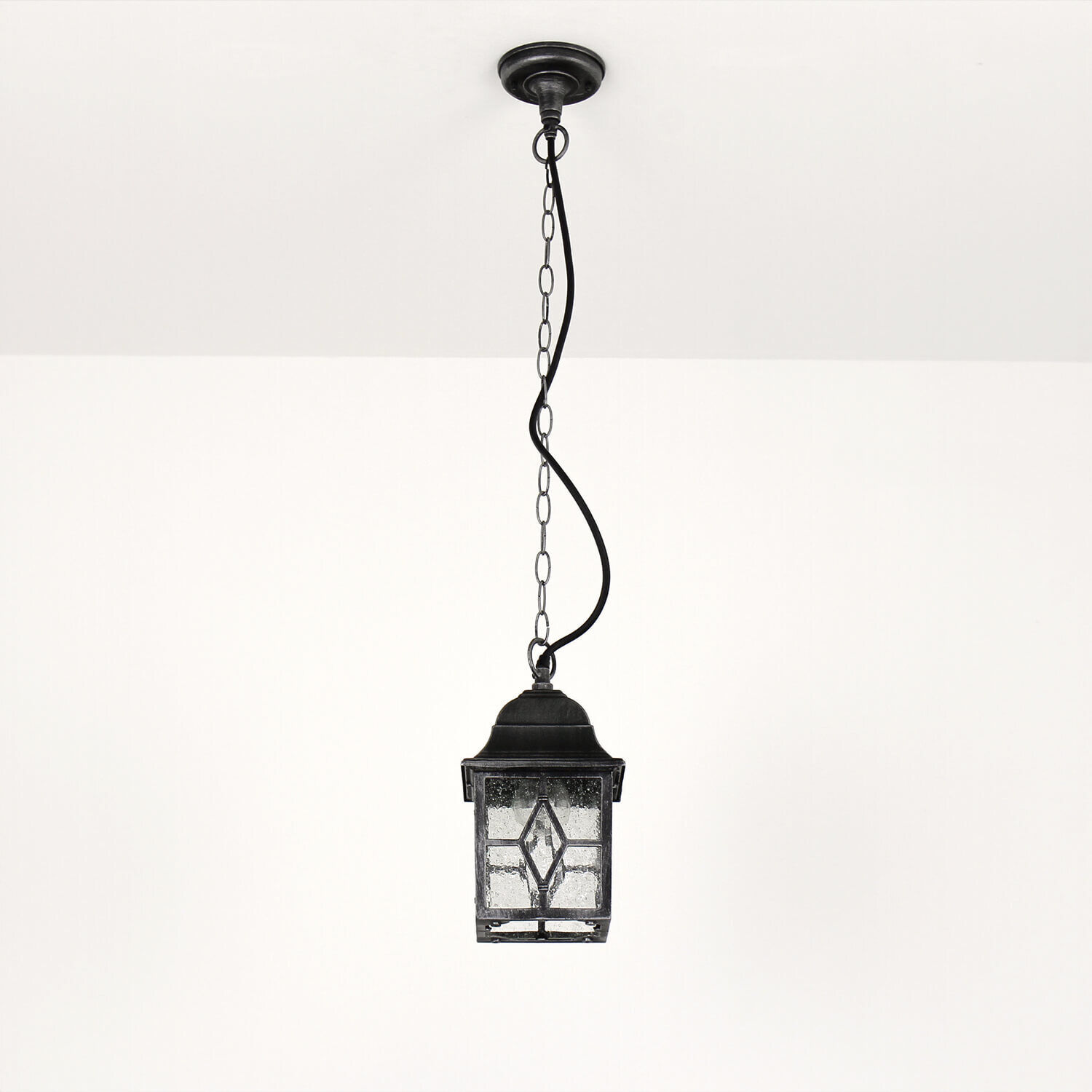 Lampe suspendue classique en argent antique