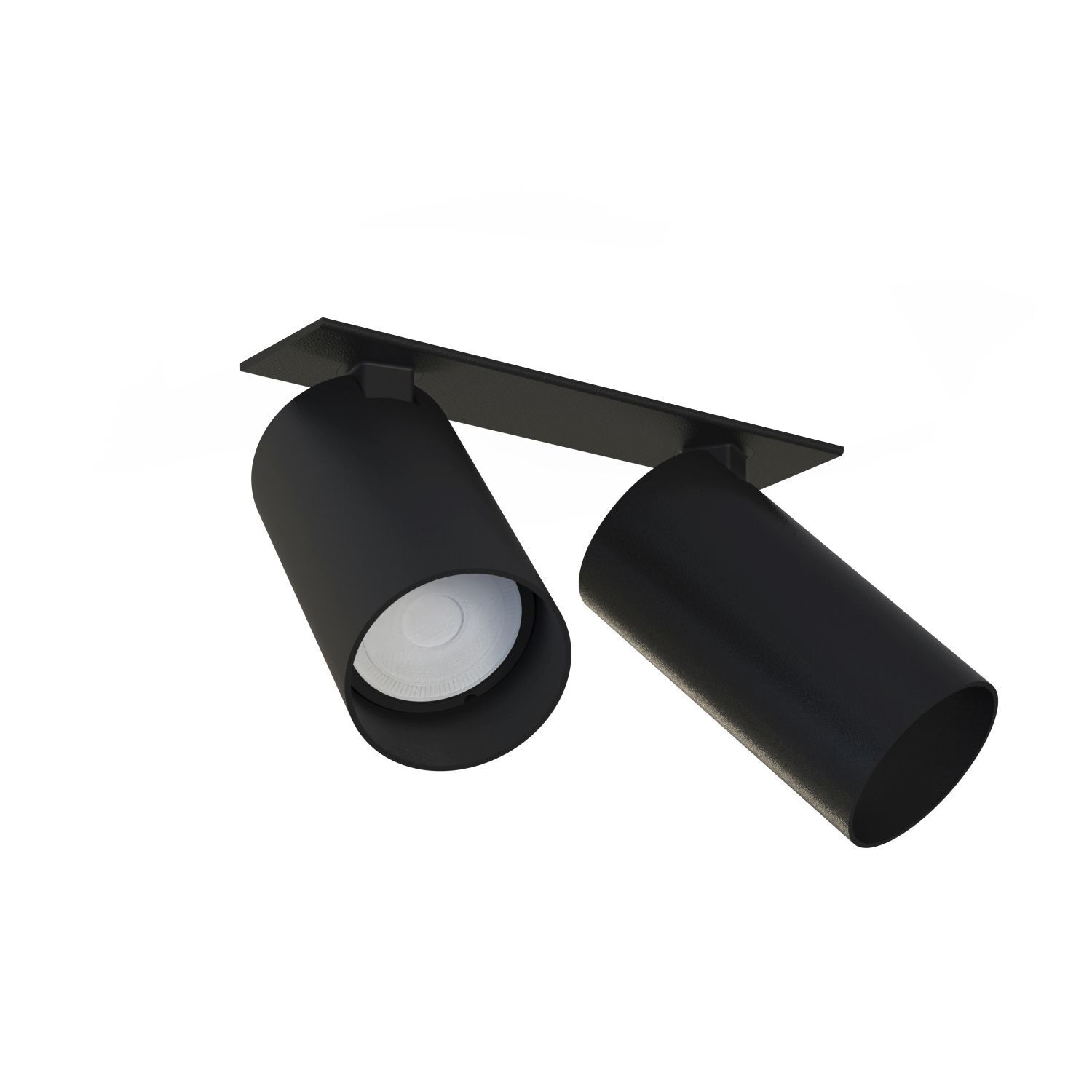 Spot de plafond 2 flammes GU10 noir métal encastré