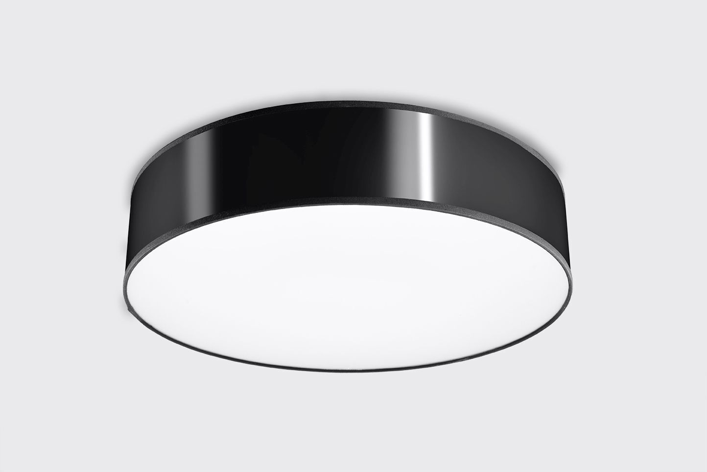 Plafonnier rond plat Ø 55 cm faible éblouissement 4x E27 noir
