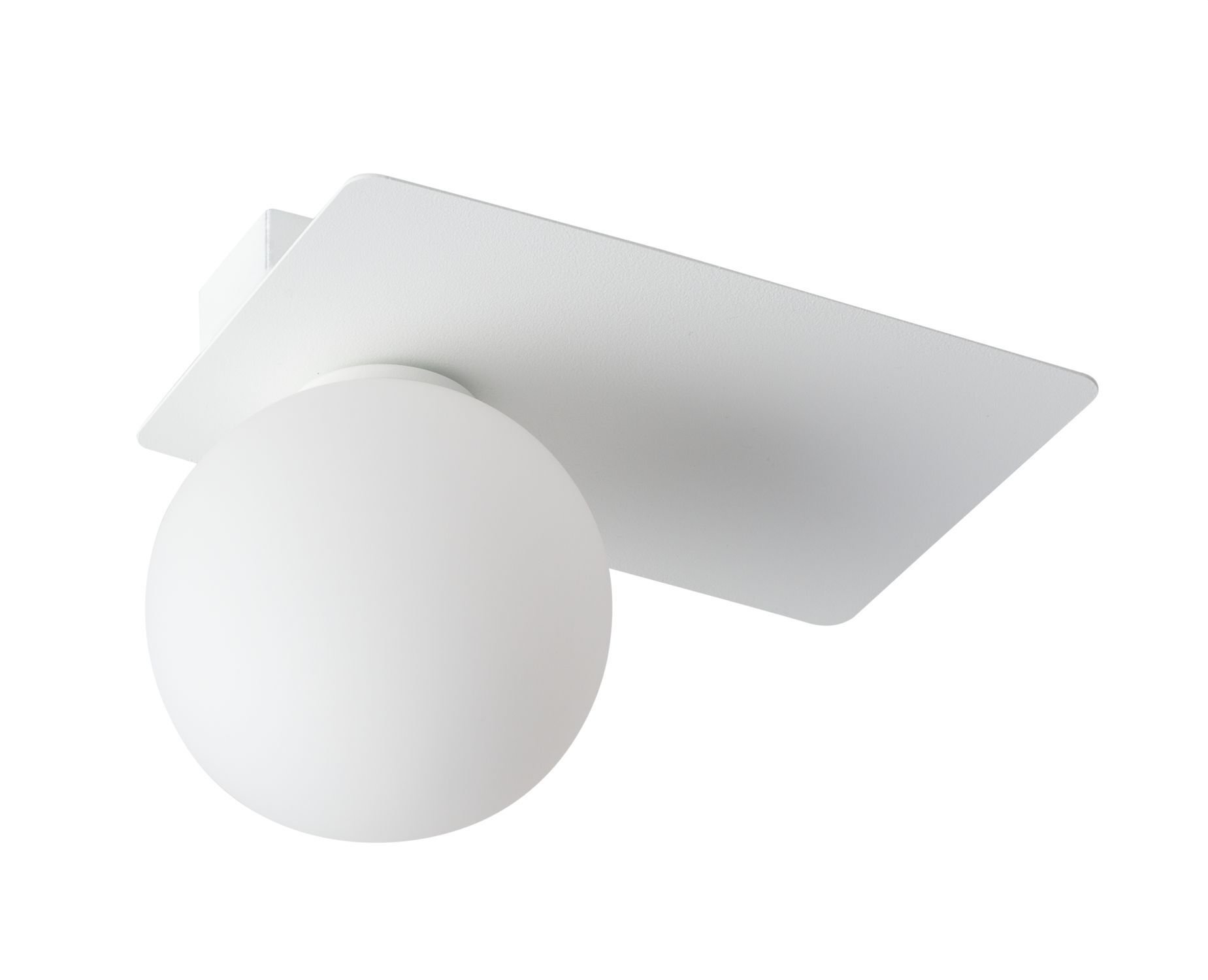 Plafonnier blanc verre métal carré L:25 cm G9 petit