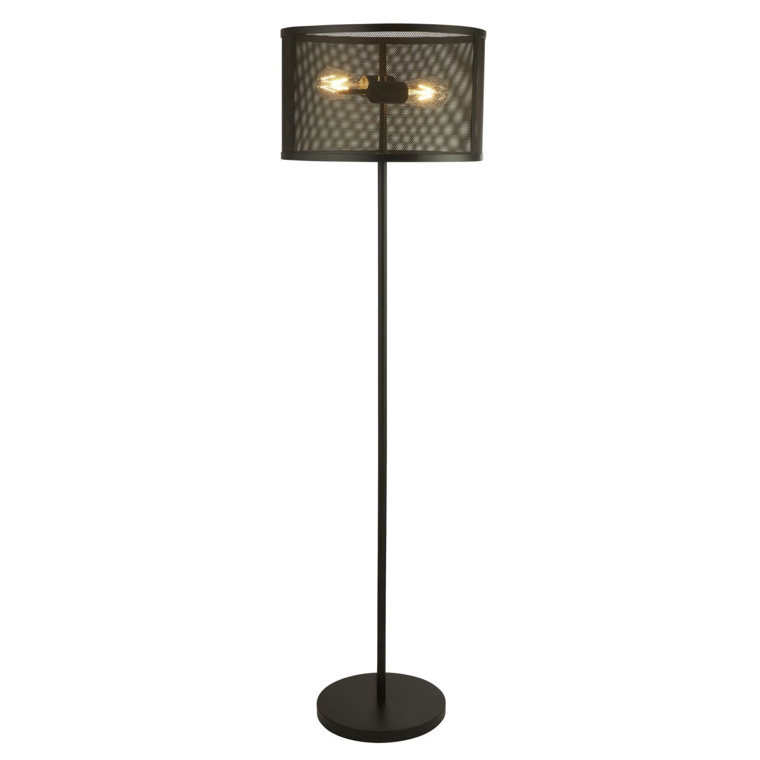 Lampadaire Salon 145 cm petit métal 2x E27 noir