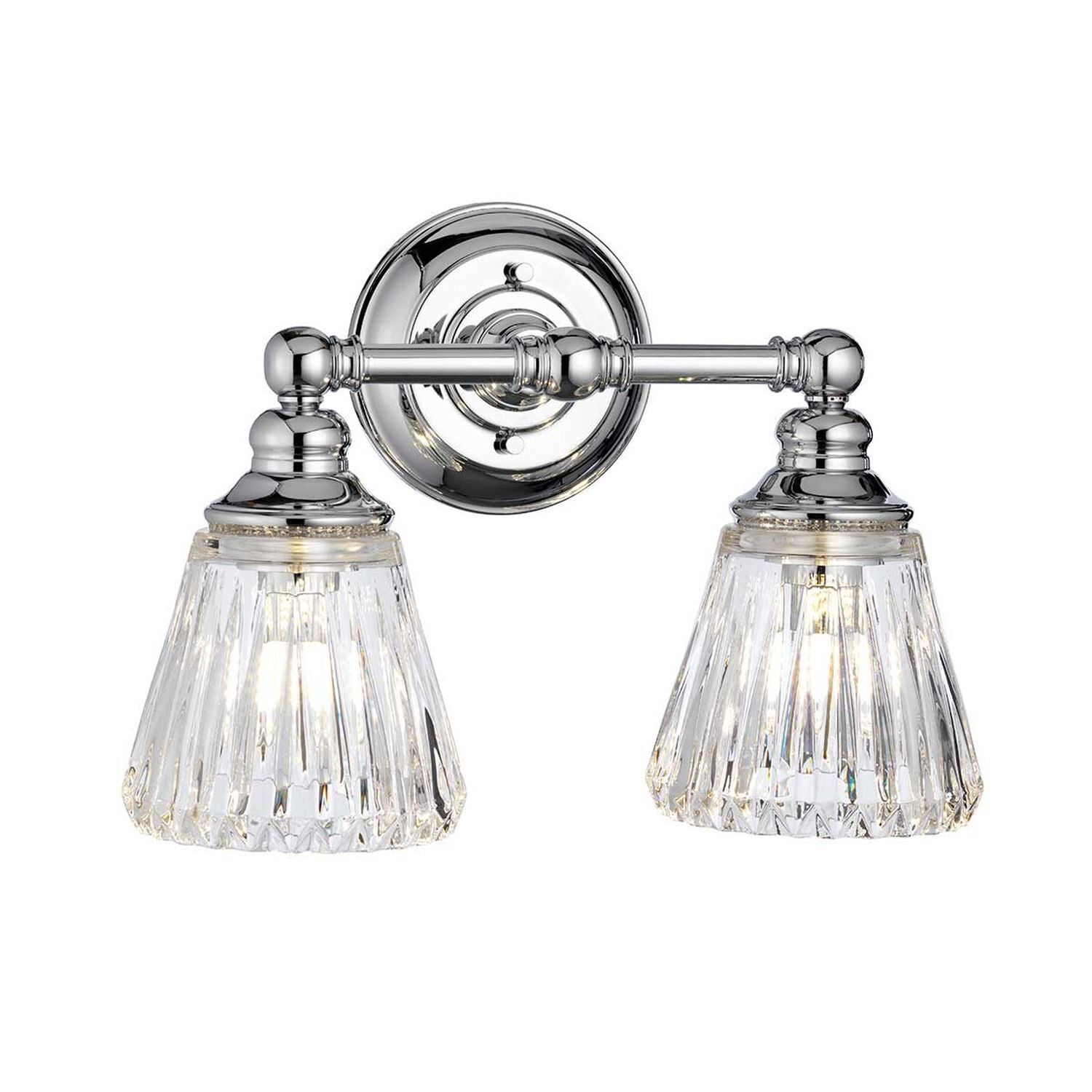 Lampe de salle de bain murale LED G9 IP44 L : 35,2 cm Métal Verre