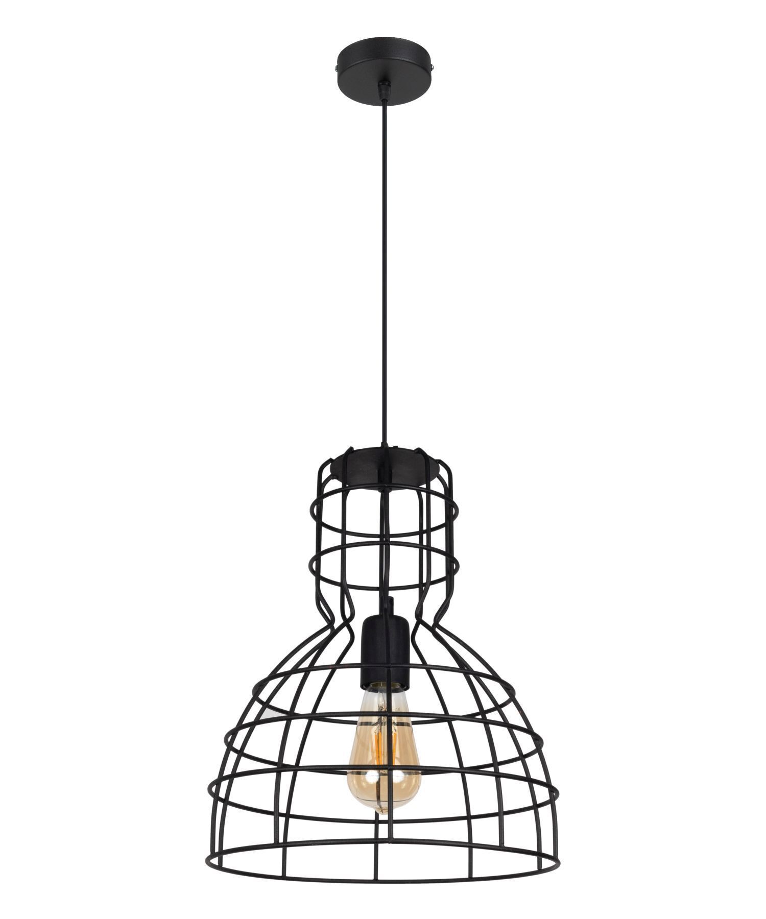 Lampe à suspendre noire Abat-jour en fil métallique Ø30 cm E27 Loft