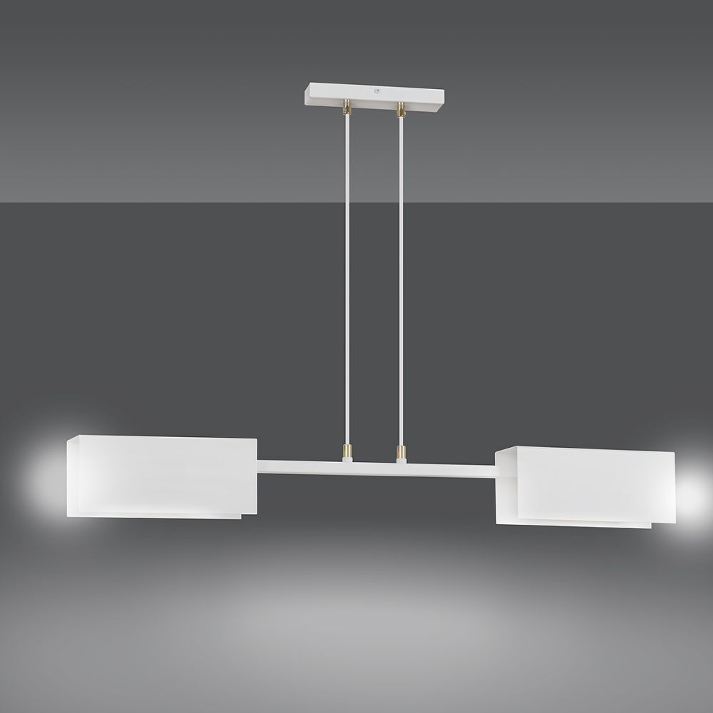Suspension Métal Blanc Design Moderne 2x E27