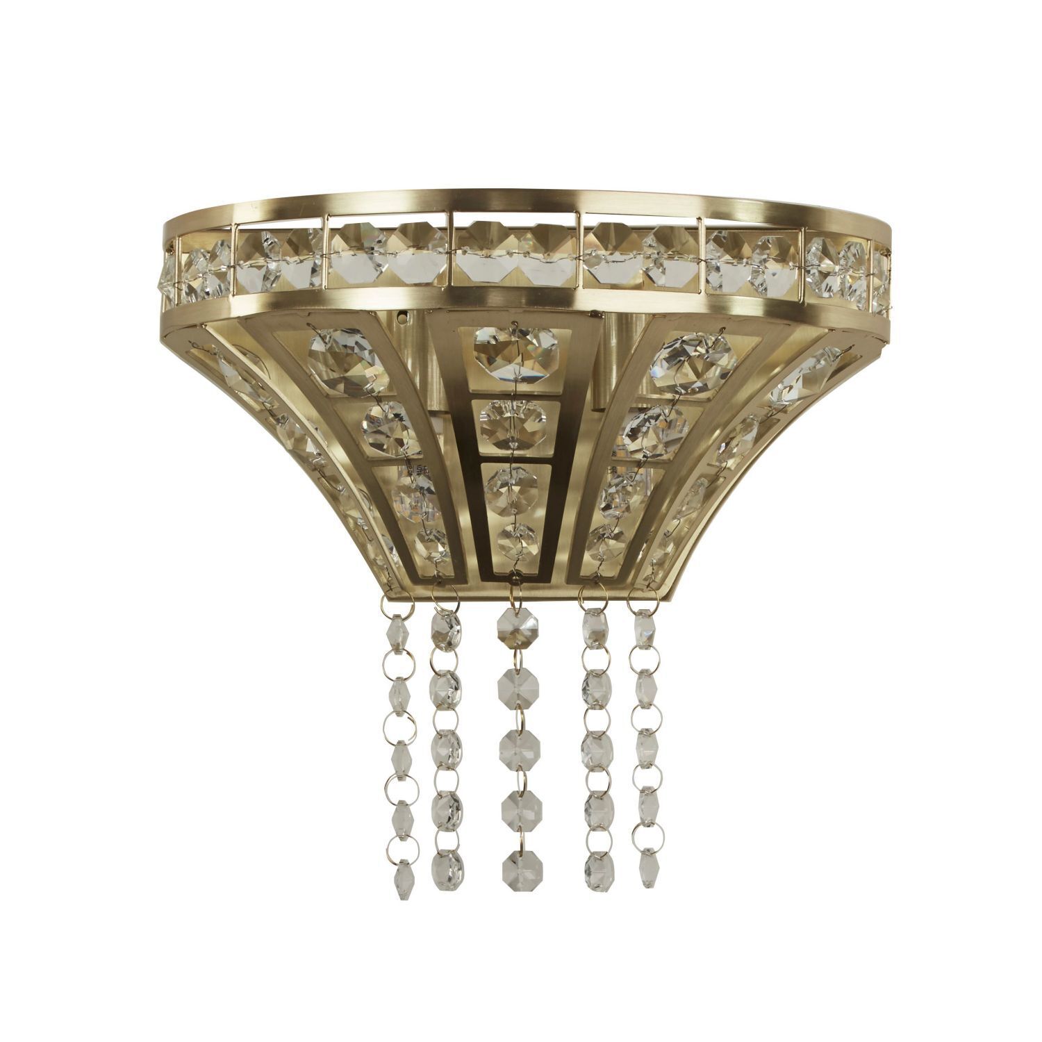 Applique cristal en laiton transparent L : 25 cm Art Déco 2x G9
